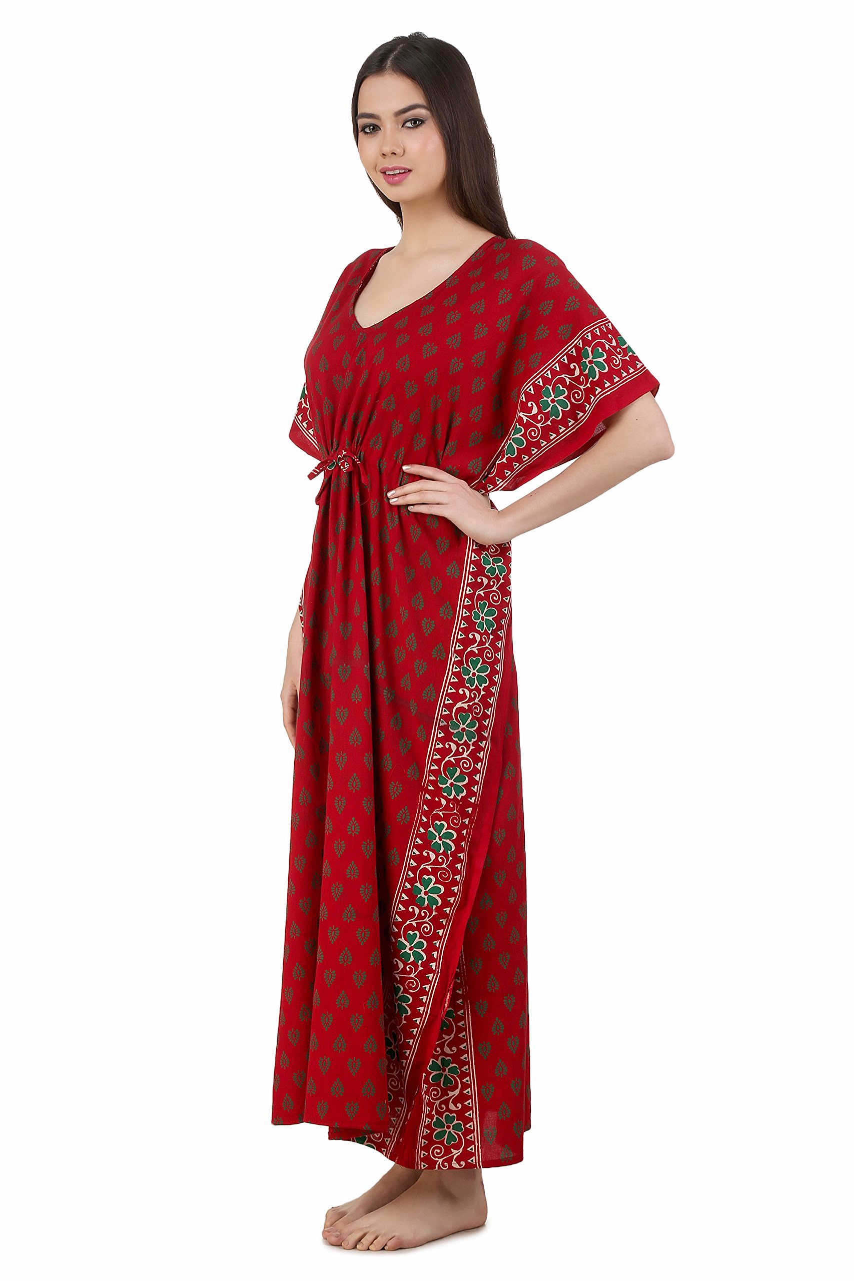Masha Women's Cotton Kaftan - Red - Image 2