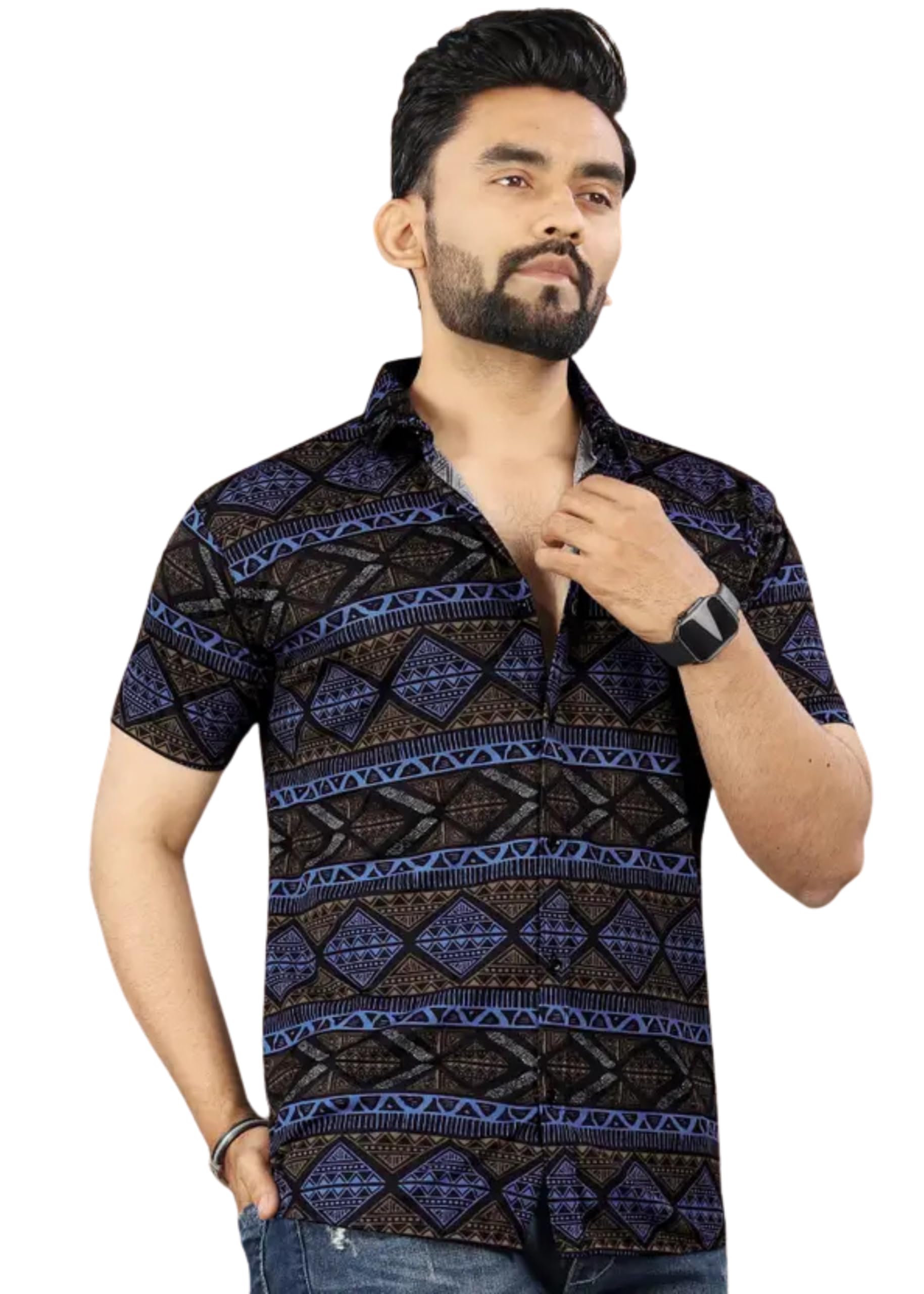 FABRIPPLE Men Polyester Casual Shirt - Black - Image 2