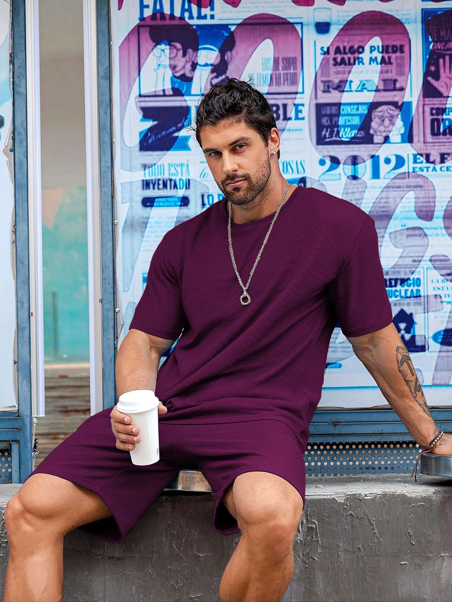 Vogaan Men's Purple Pyjama Set - Image 4