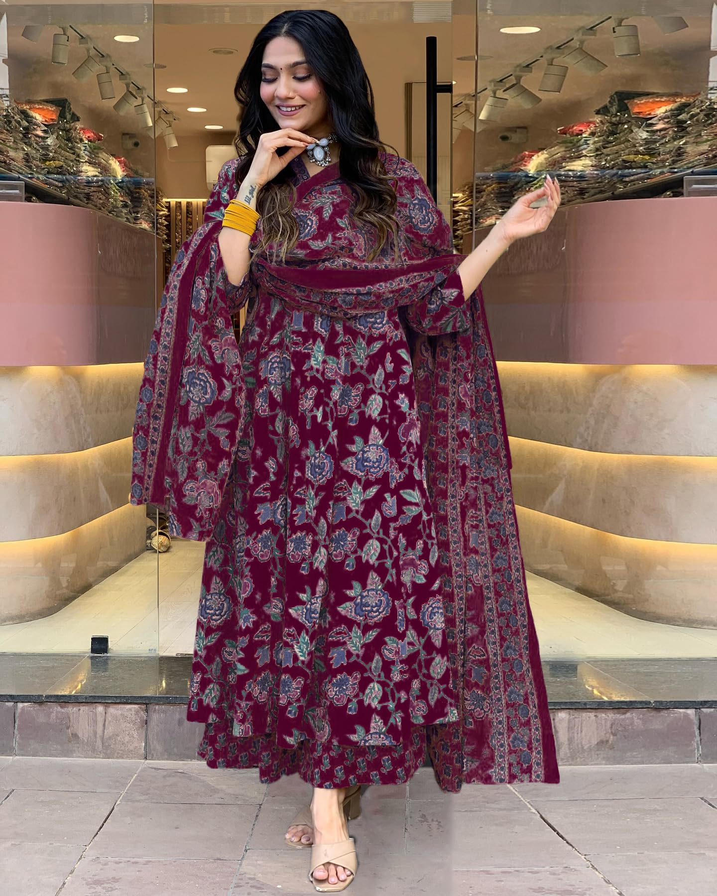 Anarkali Kurta Palazzo Set for Women - Image 2