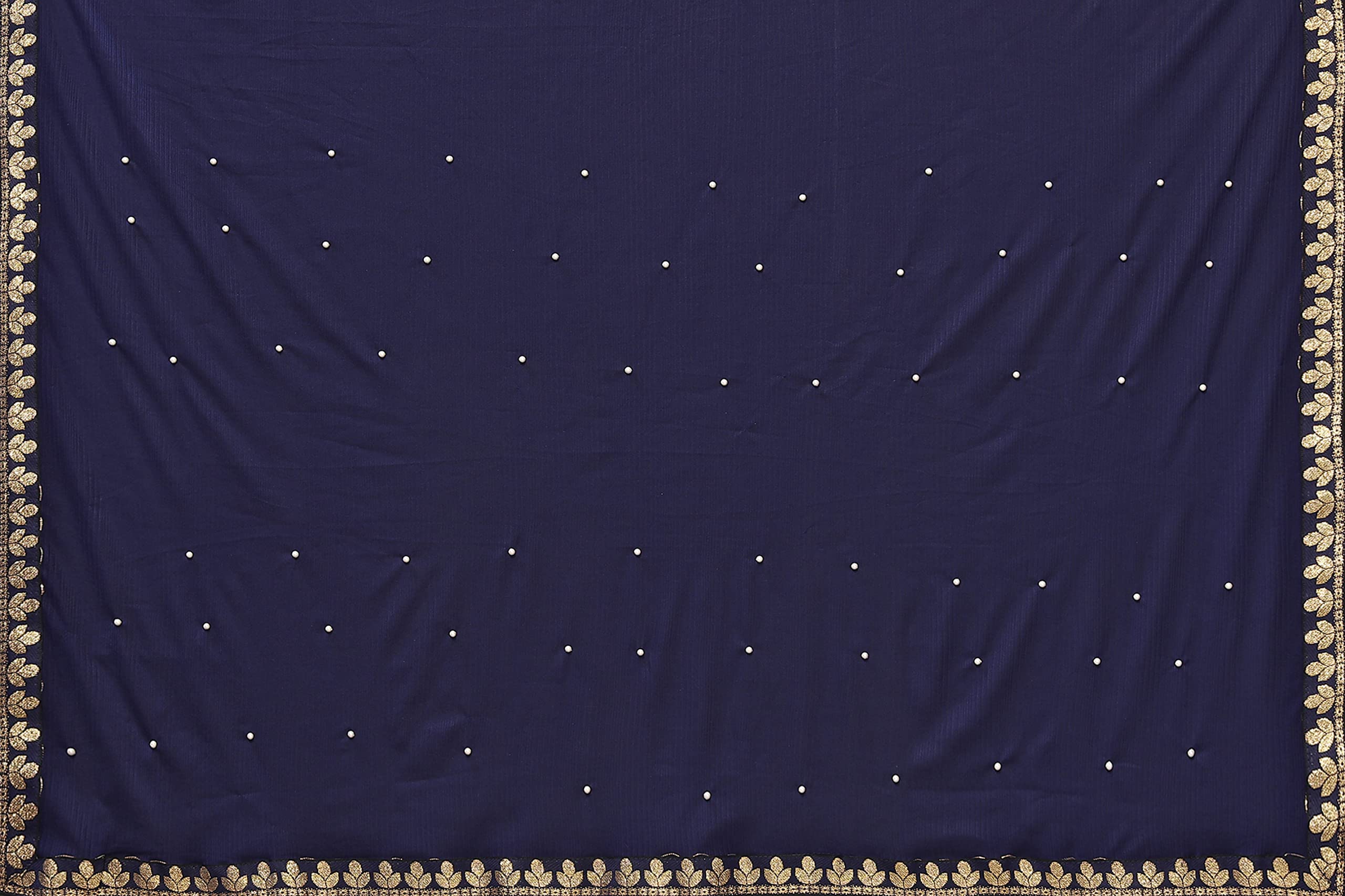 Yashika Women's Lycra Blend Saree - Navy - Image 4