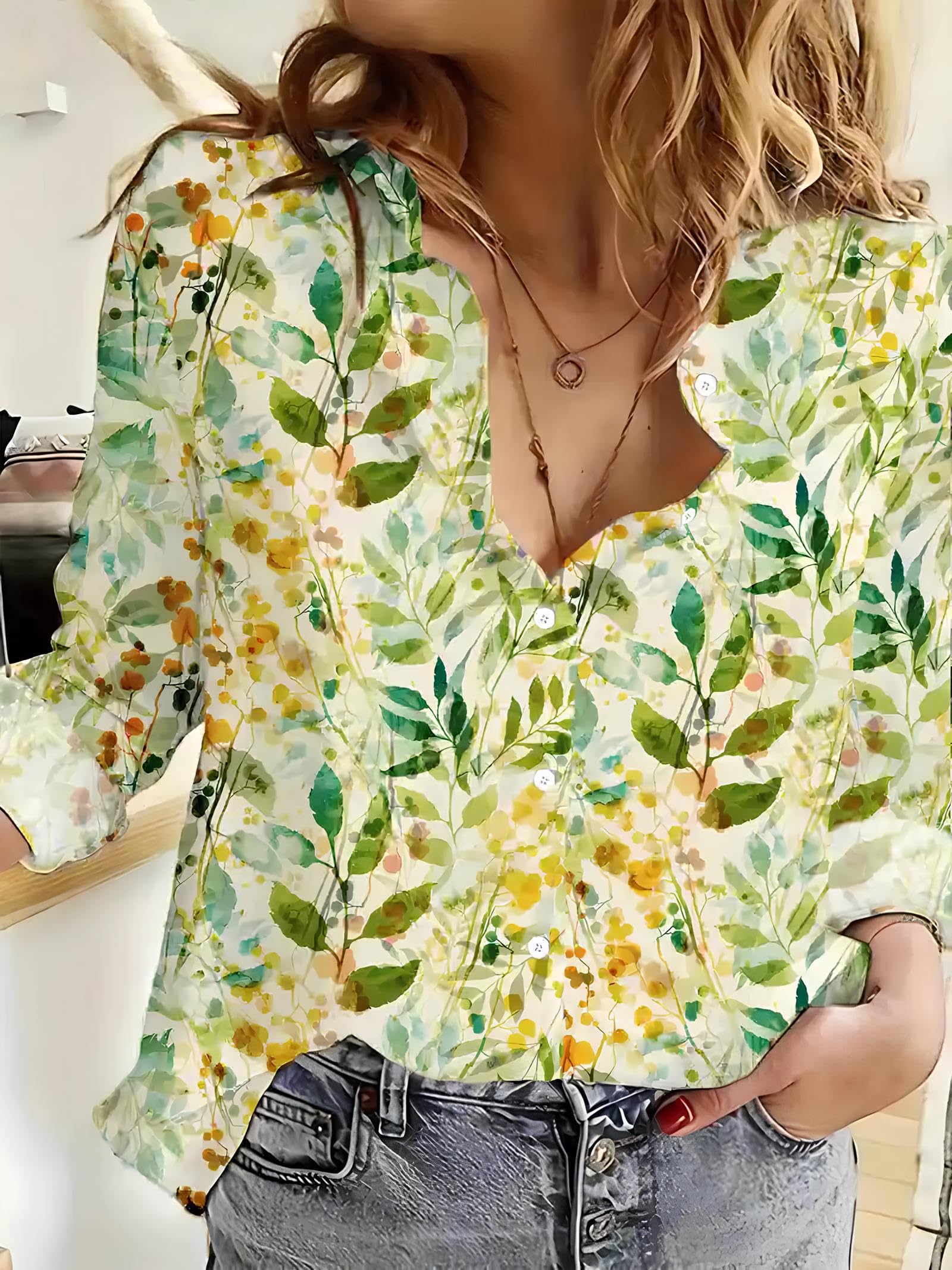 Gufrina Women's Floral Printed Western Shirt - Image 3