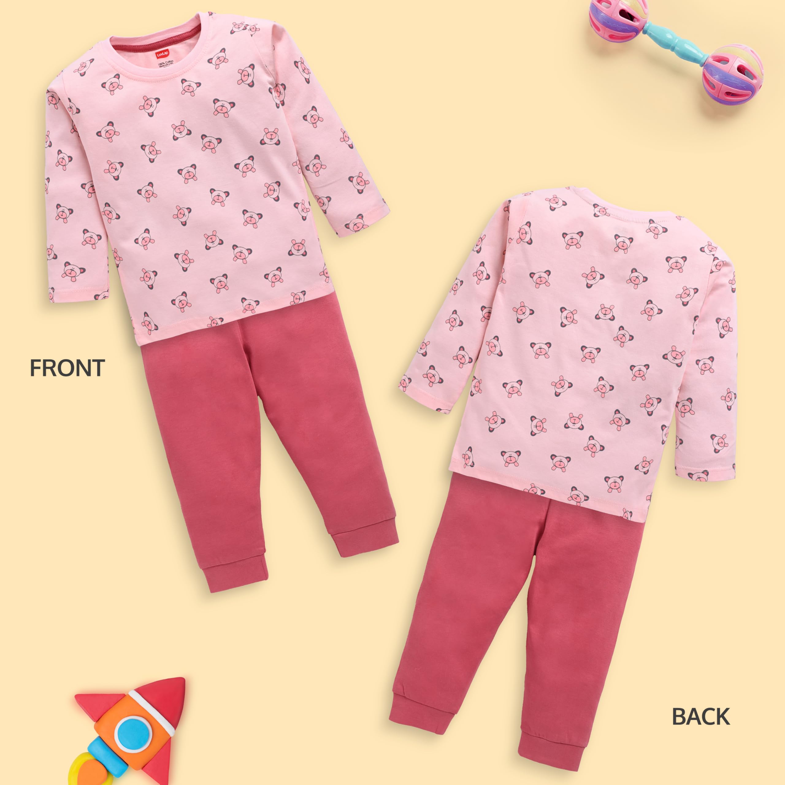 LuvLap Baby Boys Cotton T-Shirt & Pyjama Set - Image 3