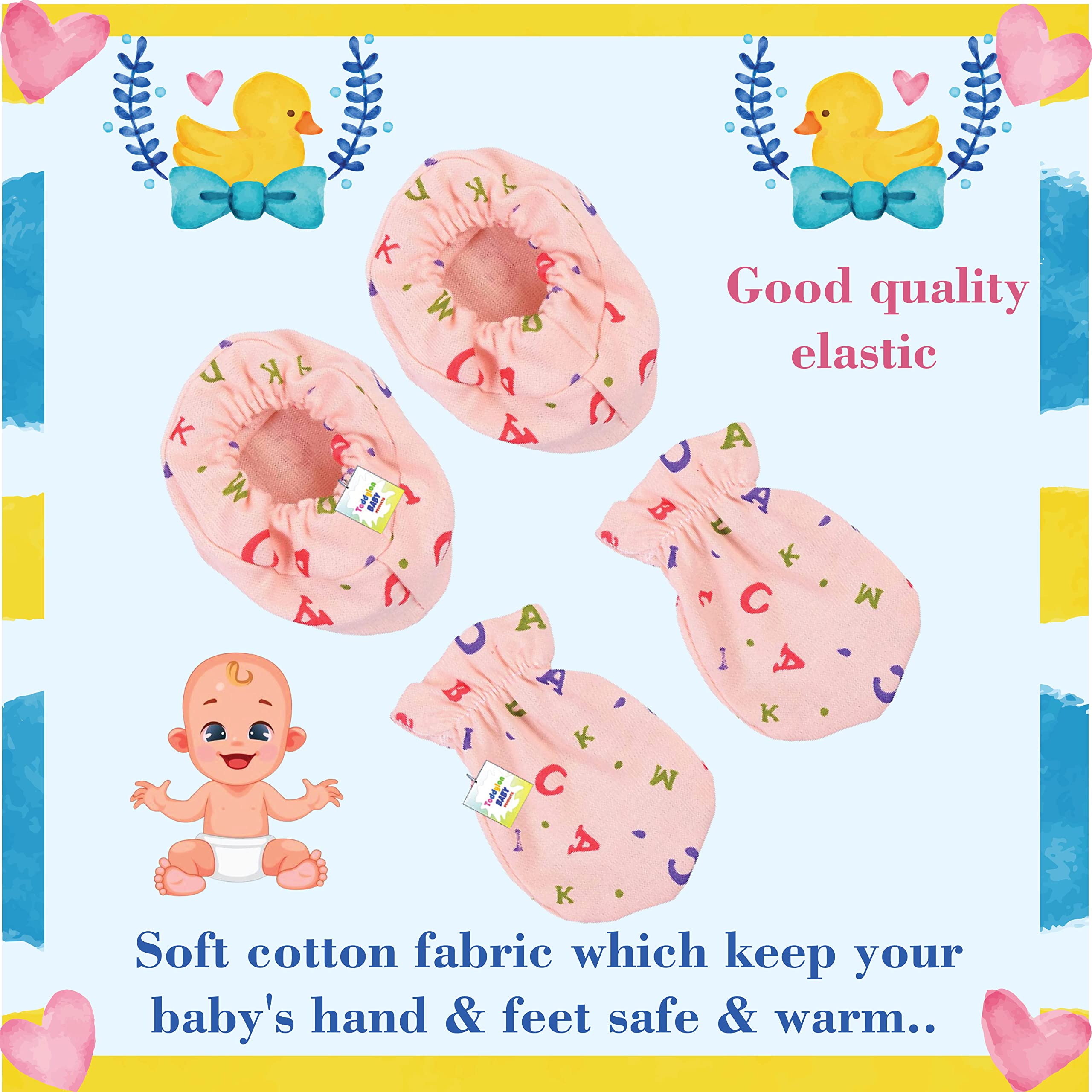 Toddylon Baby Mitten and Booties Set - Light Multicolor - Image 4