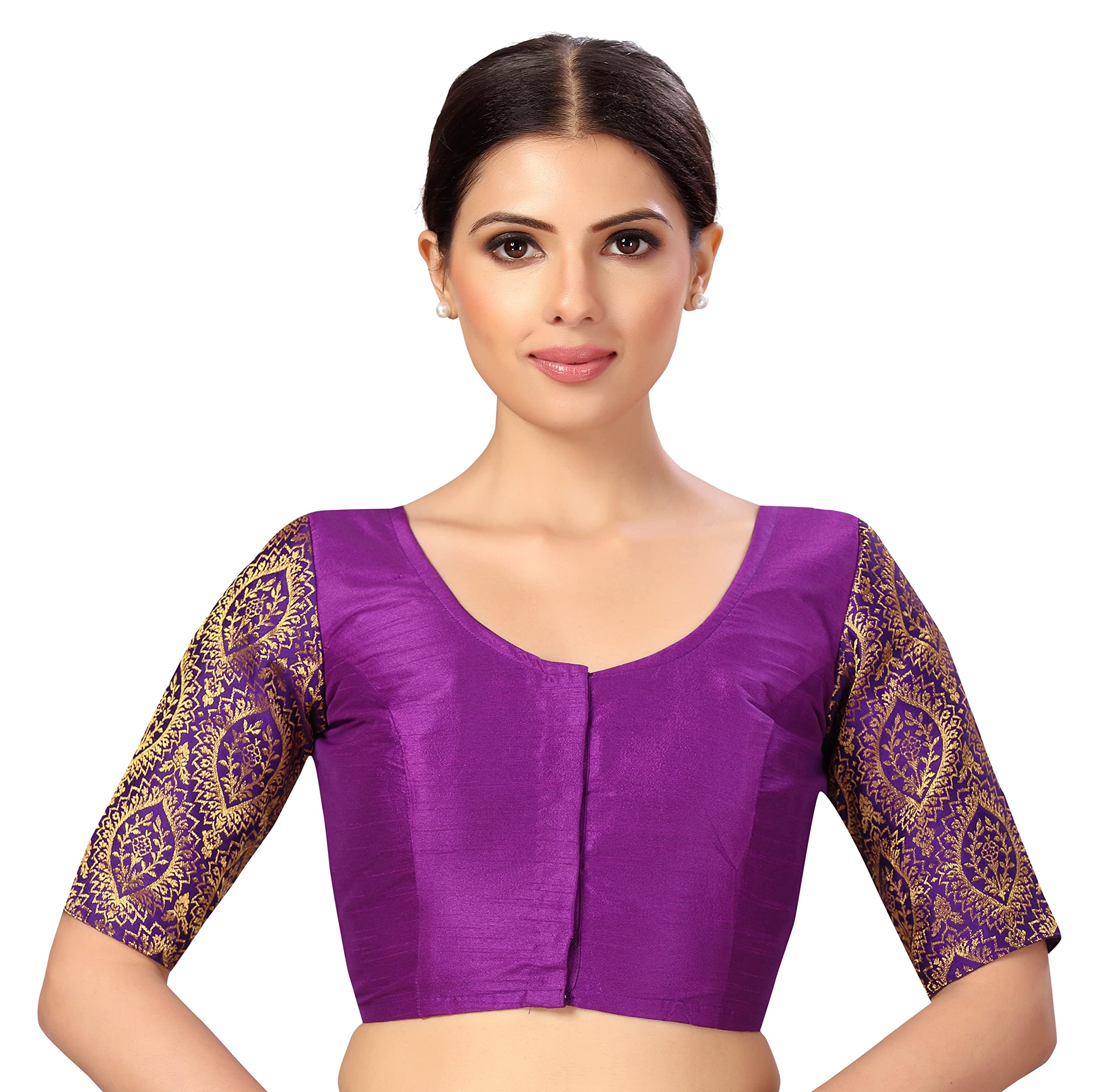 Studio Shringaar Women's Saree Blouse - Purple