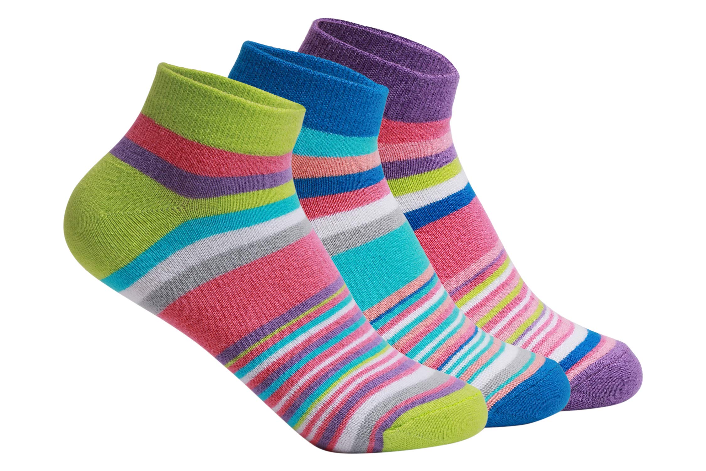 Supersox Ankle Socks for Women - Striped Cotton