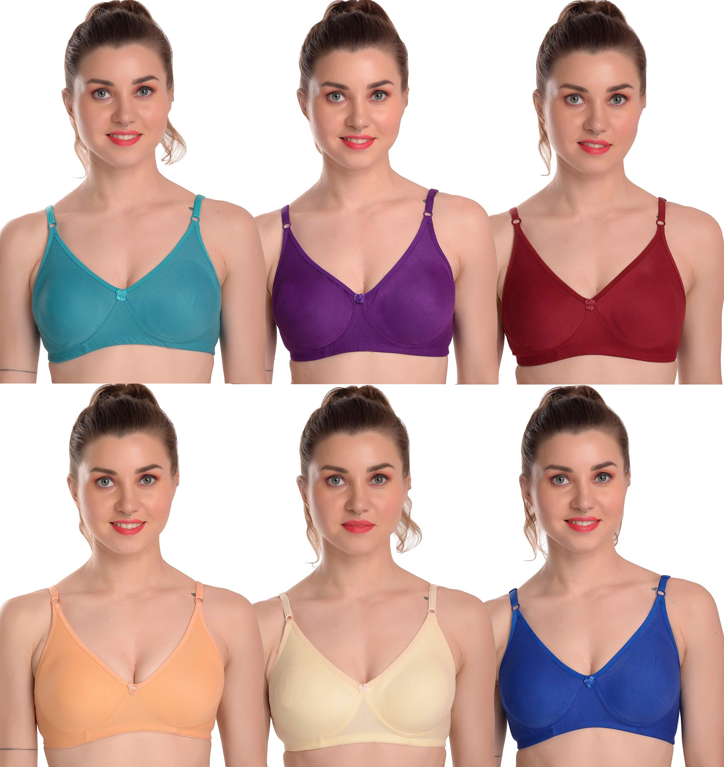 MiEstilo Women's Seamless Cotton Blend Bra