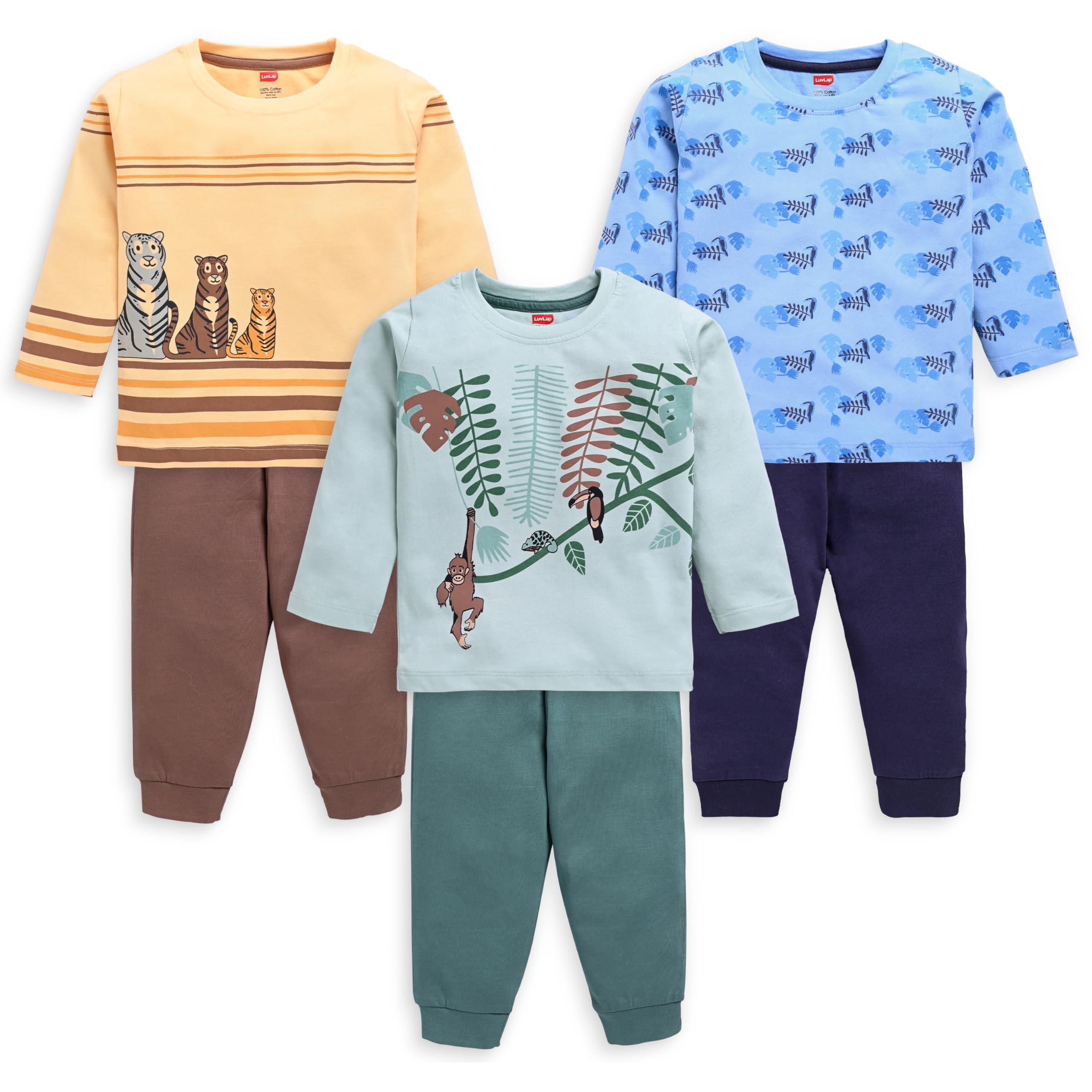 LuvLap Baby Boy T-Shirt & Pyjama Set - Multicolor