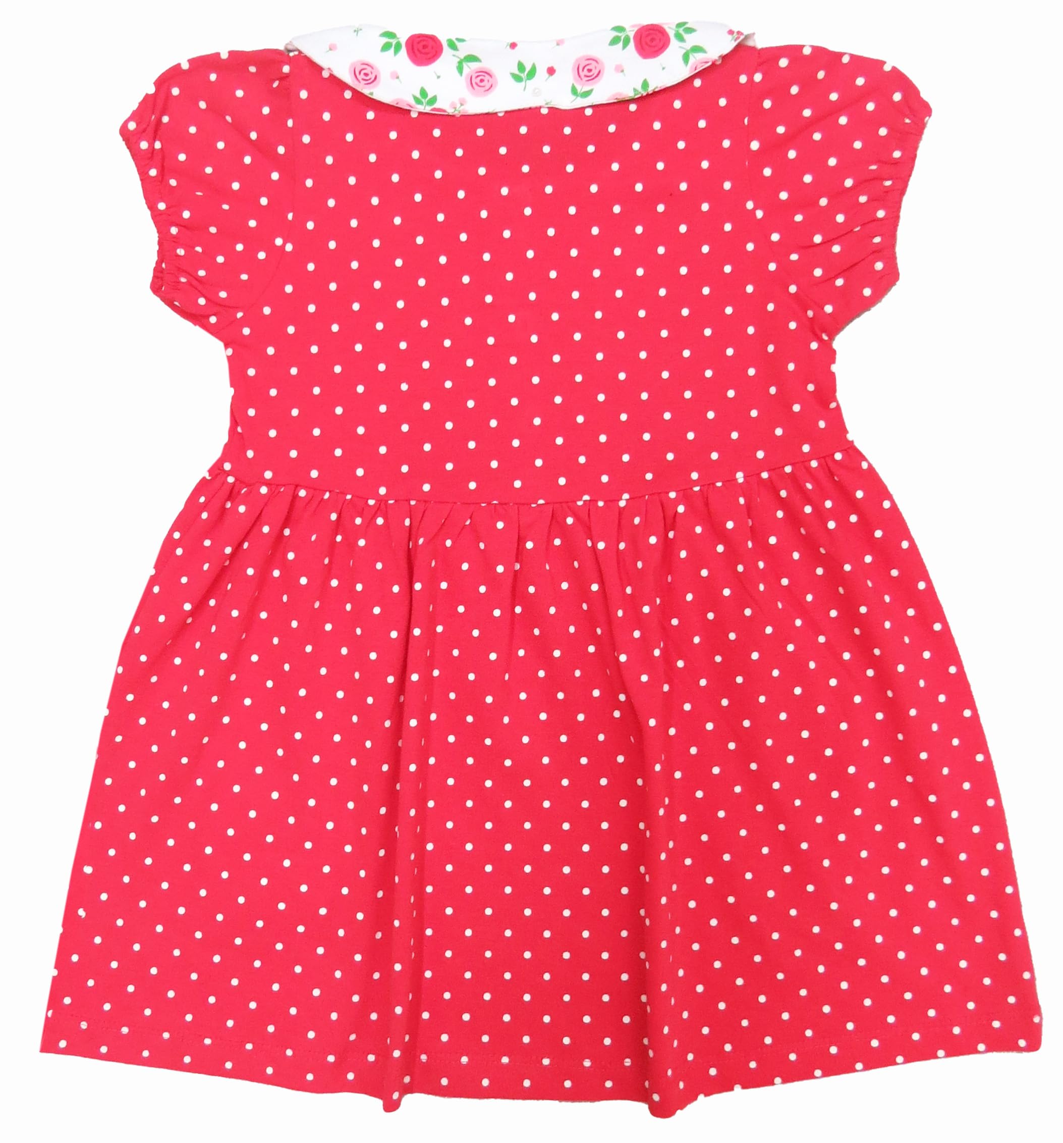 Clothe Funn Baby Girl Cotton Dress - Coral - Image 3