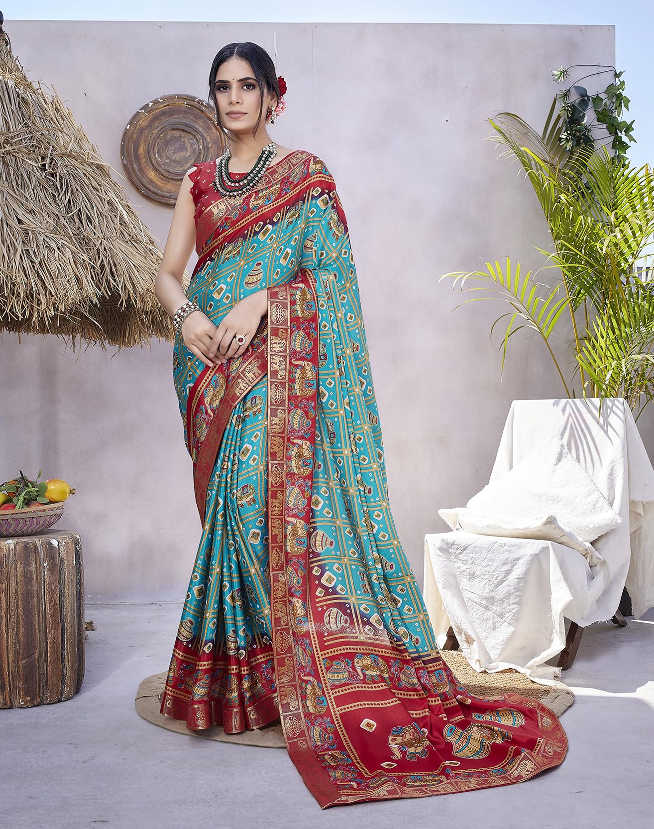 Yashika Silk Saree with Unstitched Blouse - Image 3