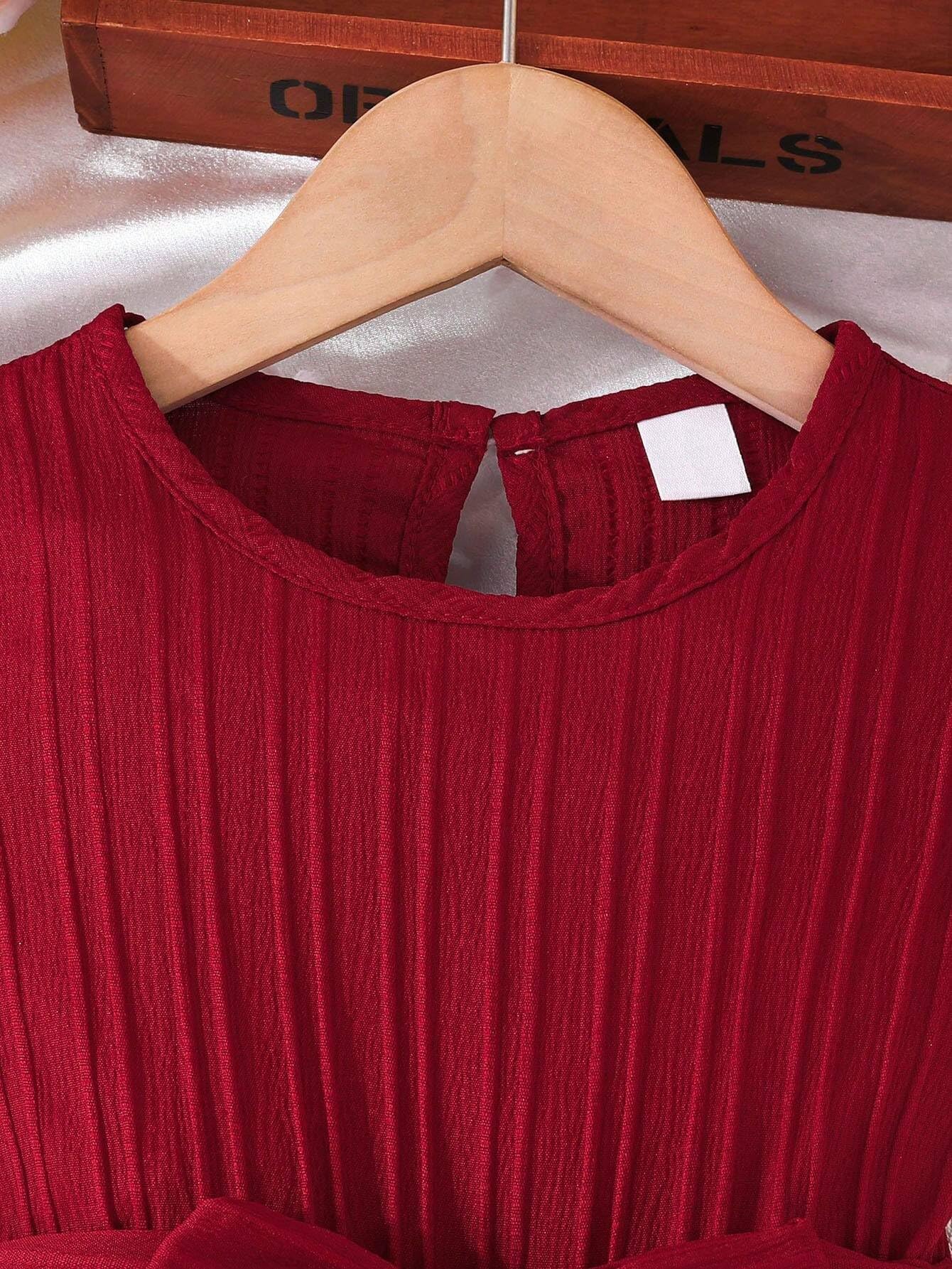 ASHIKTA Girl's Country Dress - Maroon - Image 5