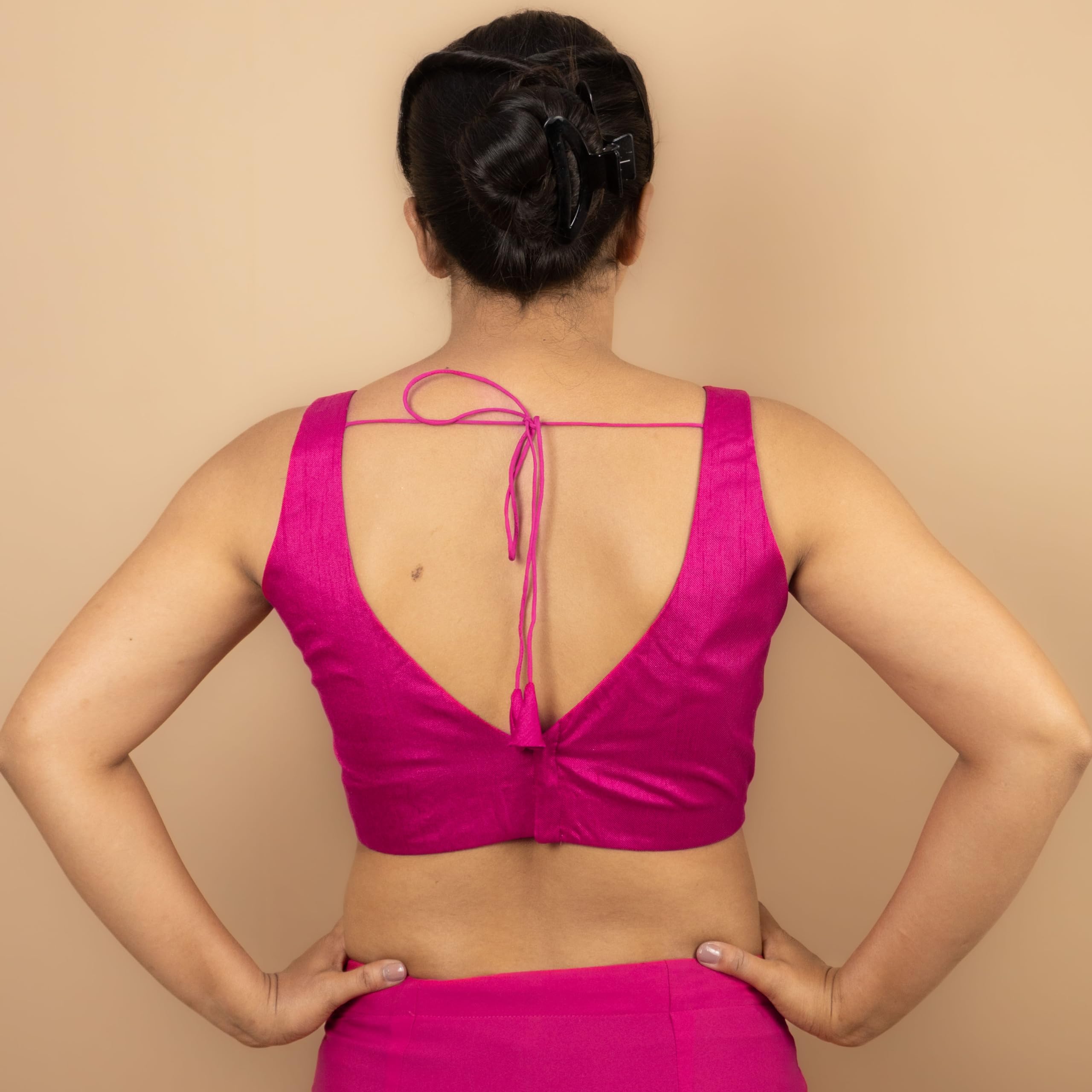 Sabyasachi Sleeveless Blouse - Rani Pink - Image 4