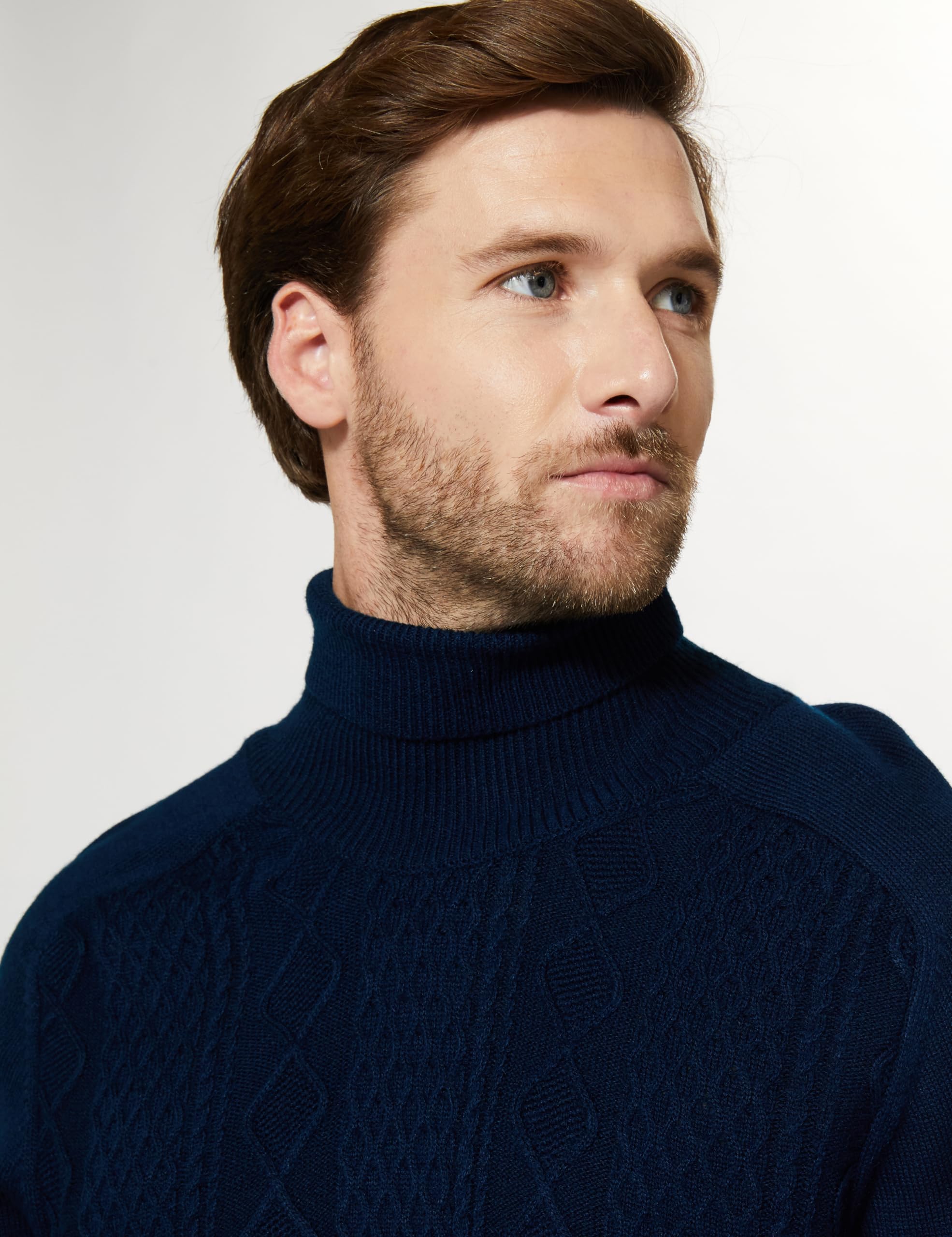Symbol Men's Acrylic Turtle Neck Sweater - Navy - Image 4