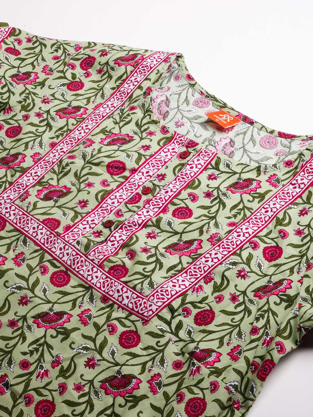 Evolove Forest Green Cotton Maxi Nighty for Women - Image 3