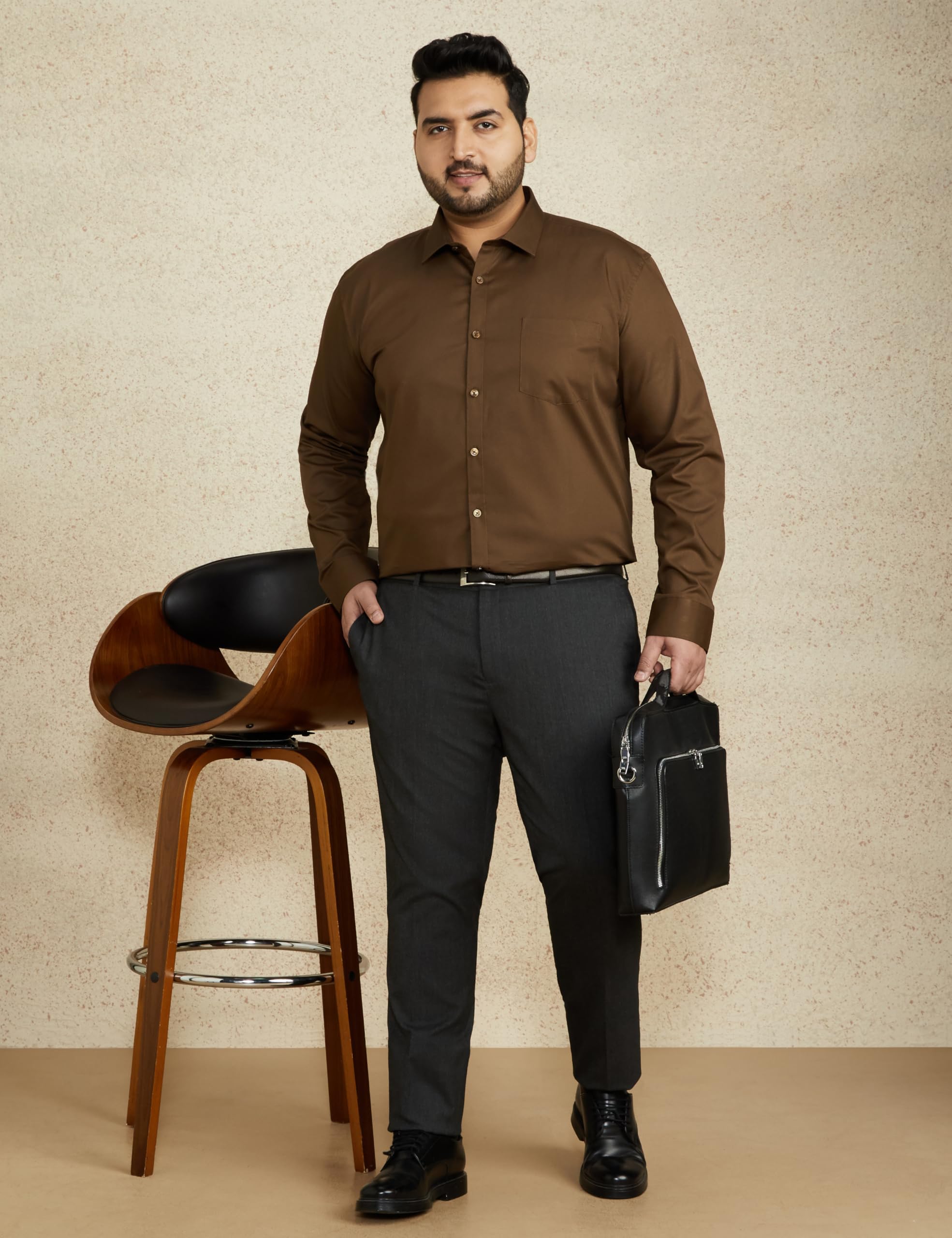 Symbol Men's Brown Formal Shirt - Image 5