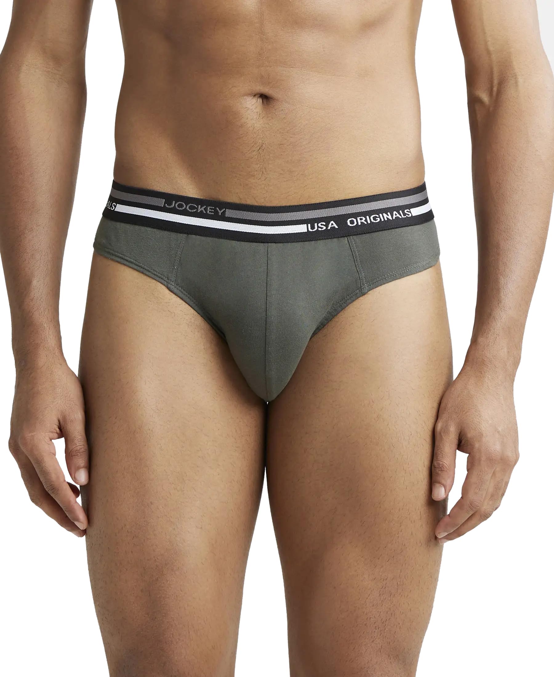 Jockey Men's Solid Brief - Deep Olive