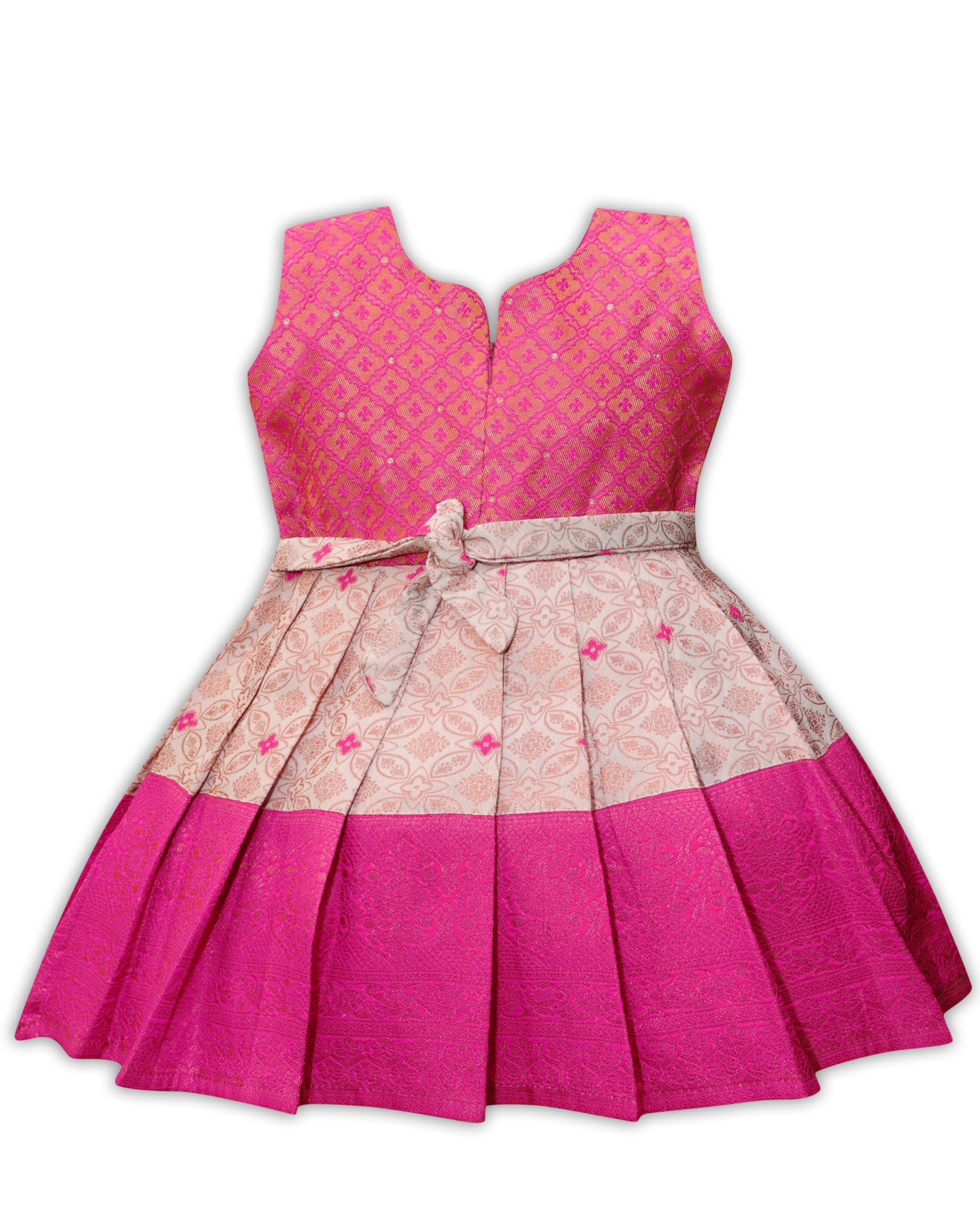 Pattu Pavadai Jacquard Frock for Baby Girls - Image 2