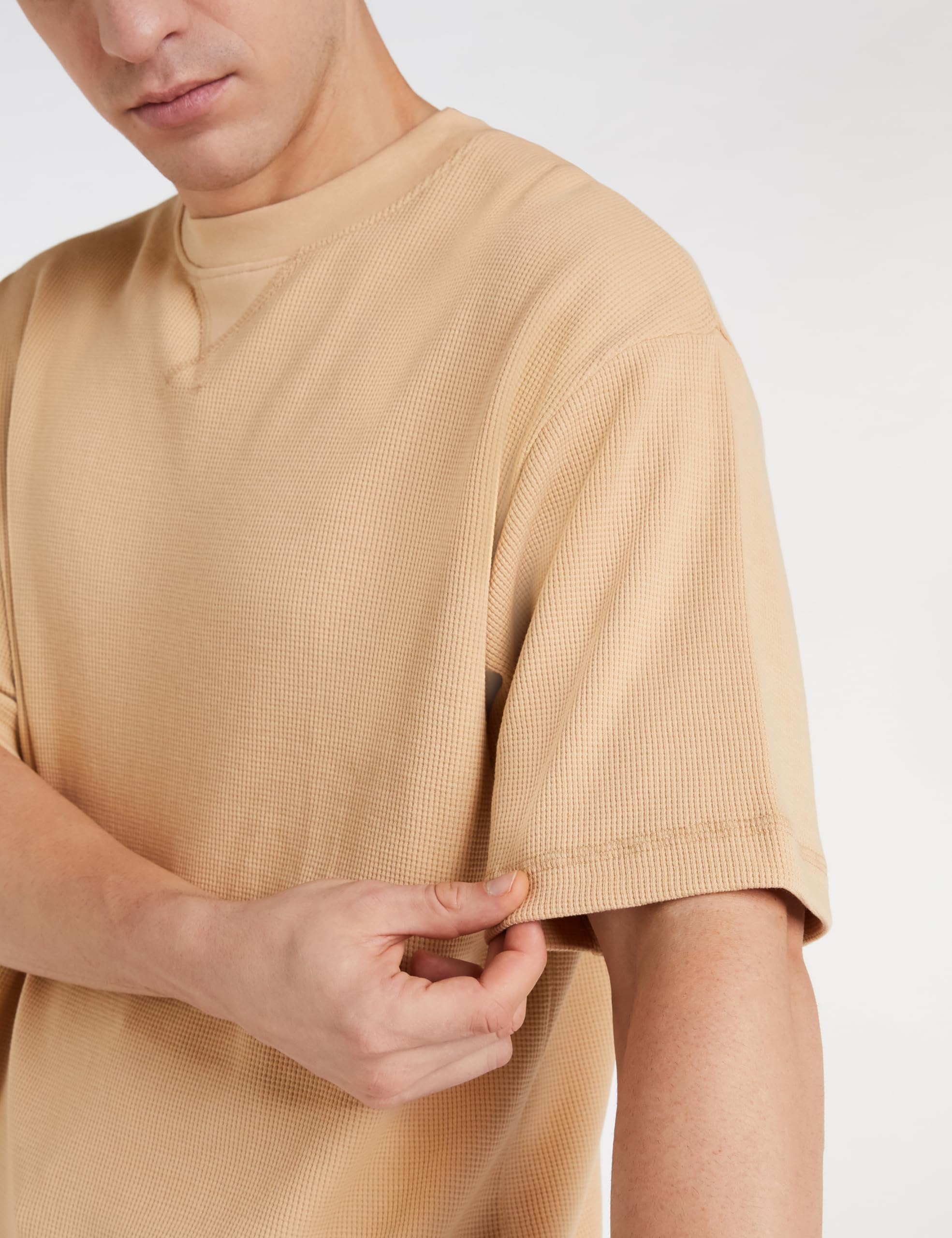 Symbol by GarbGlide Men's Waffle T-Shirt - Beige - Image 5