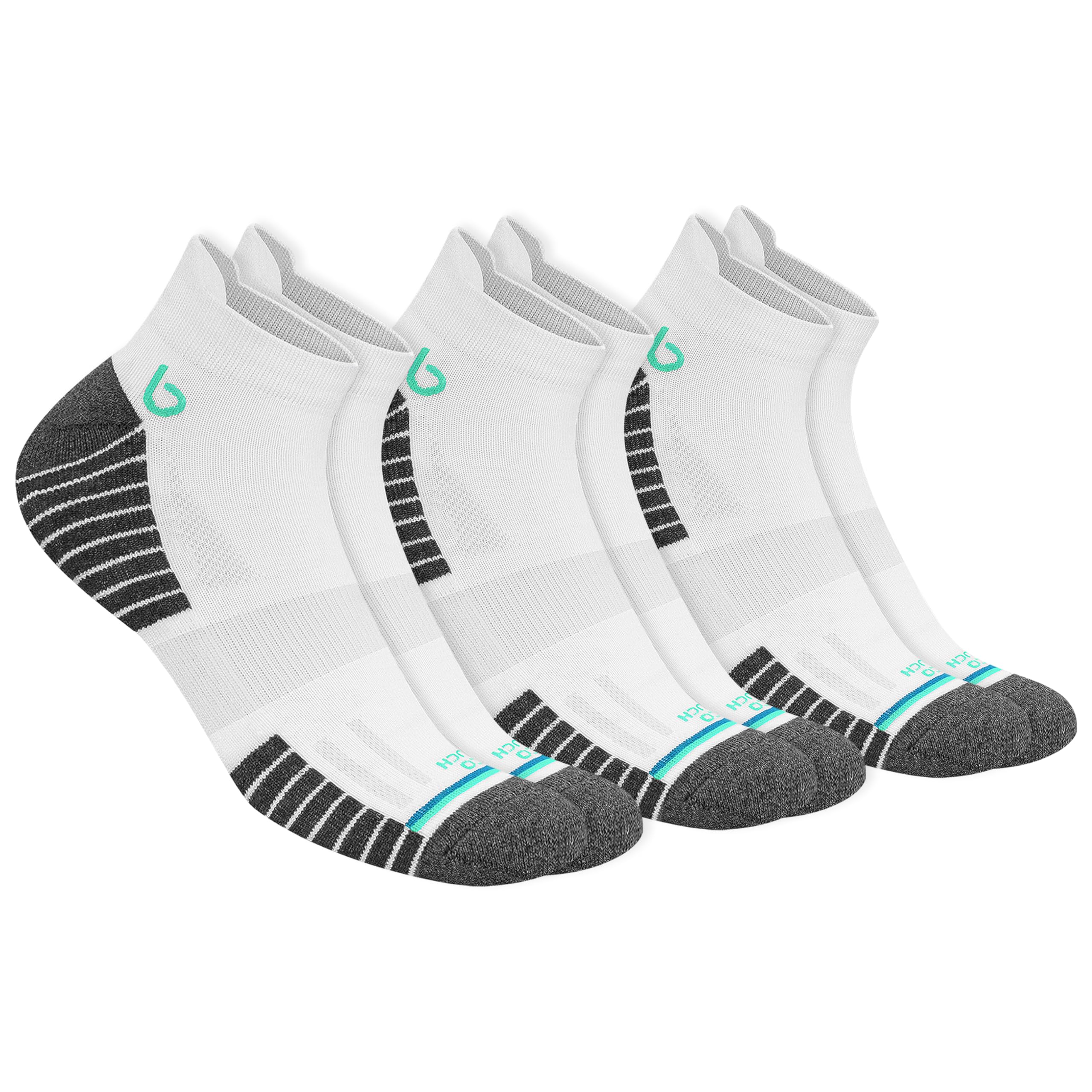 Bambos Men's Bamboo Ankle Socks - Eco White Grey - Image 4