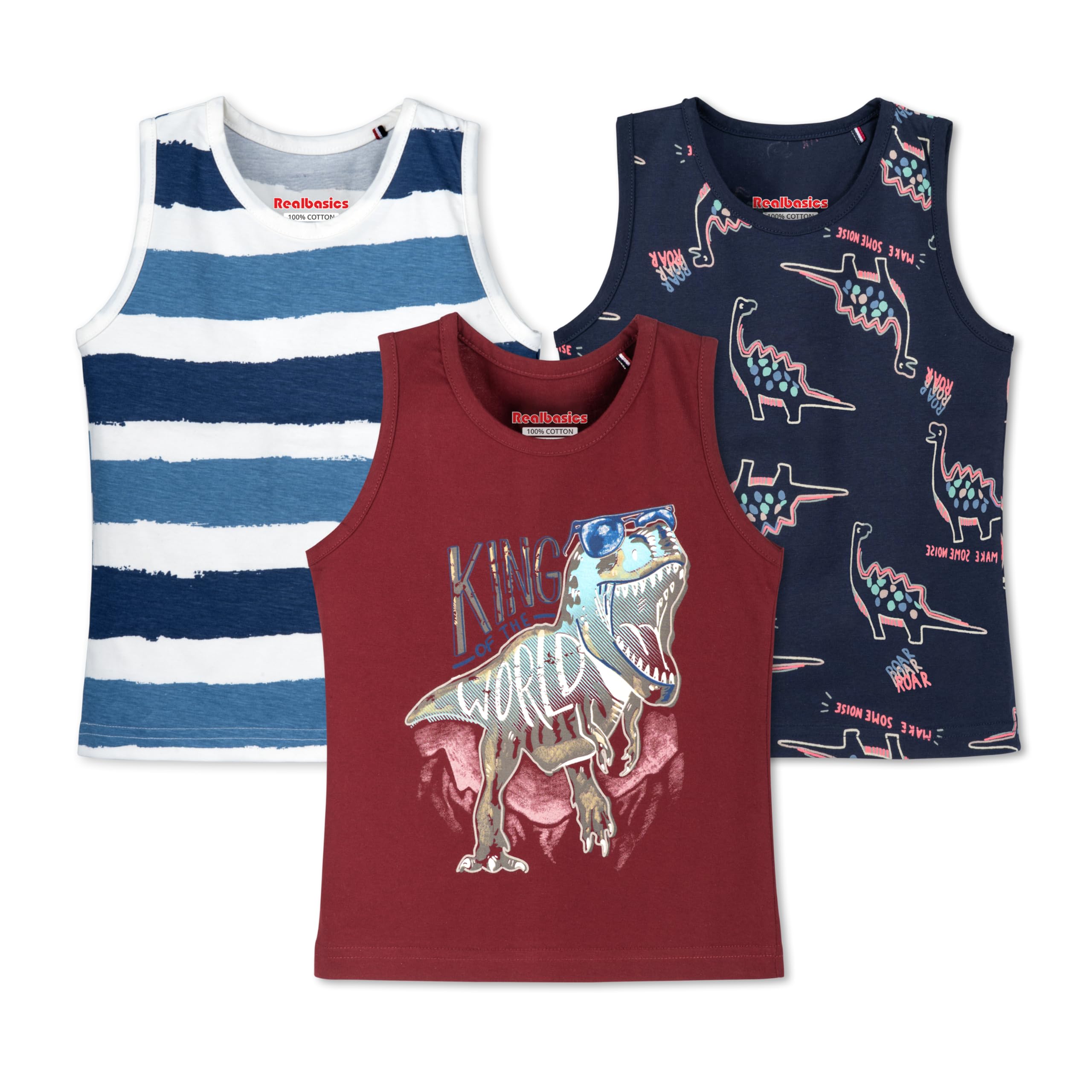 Real Basics Unisex Boys Vests - Multicolor