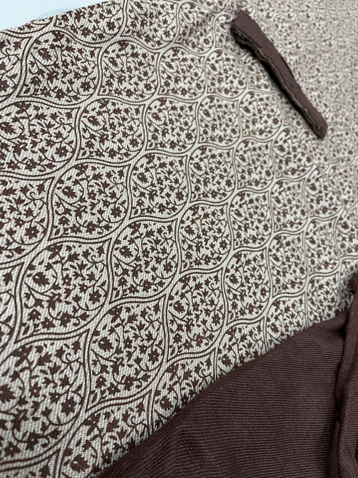 GarbGlide Women's Printed Woolen Kurta Set - Brown - Image 4