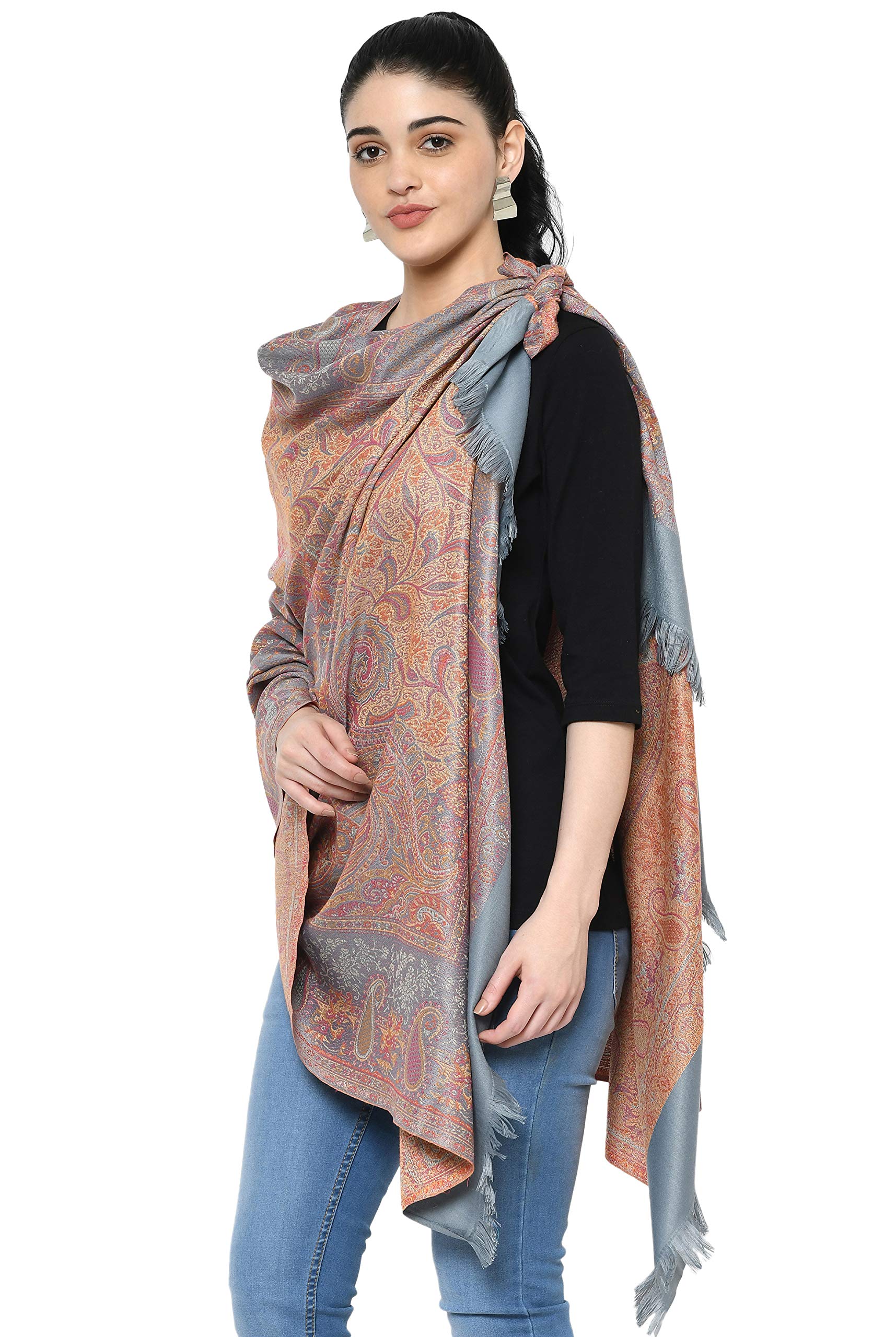 Weavers Villa Women's Faux Pashmina Shawl - Grey - Image 3