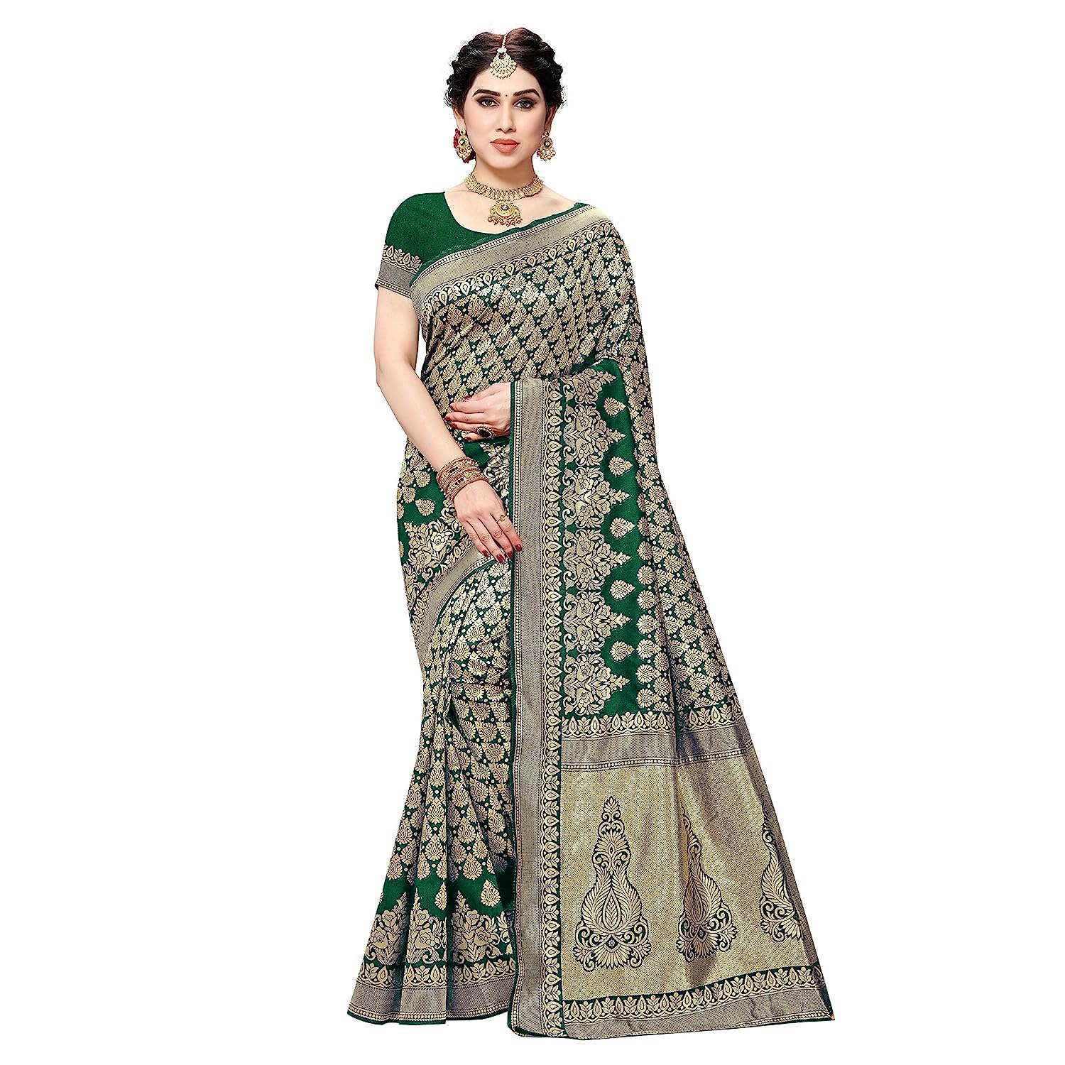 Yashika Banarasi Kanjivaram Art Silk Saree - Green