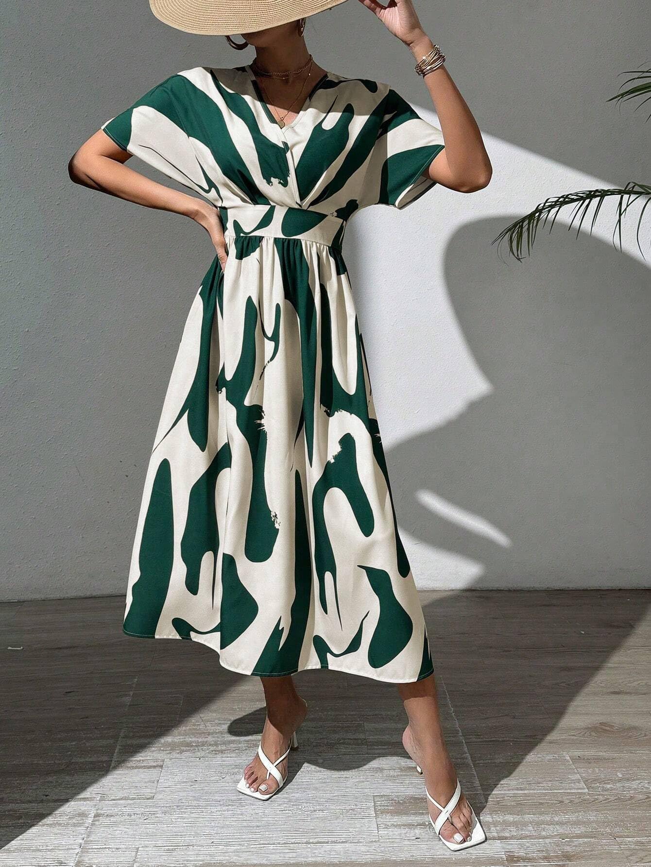 Leriya Fashion Women's Green Midi Dress - Image 5