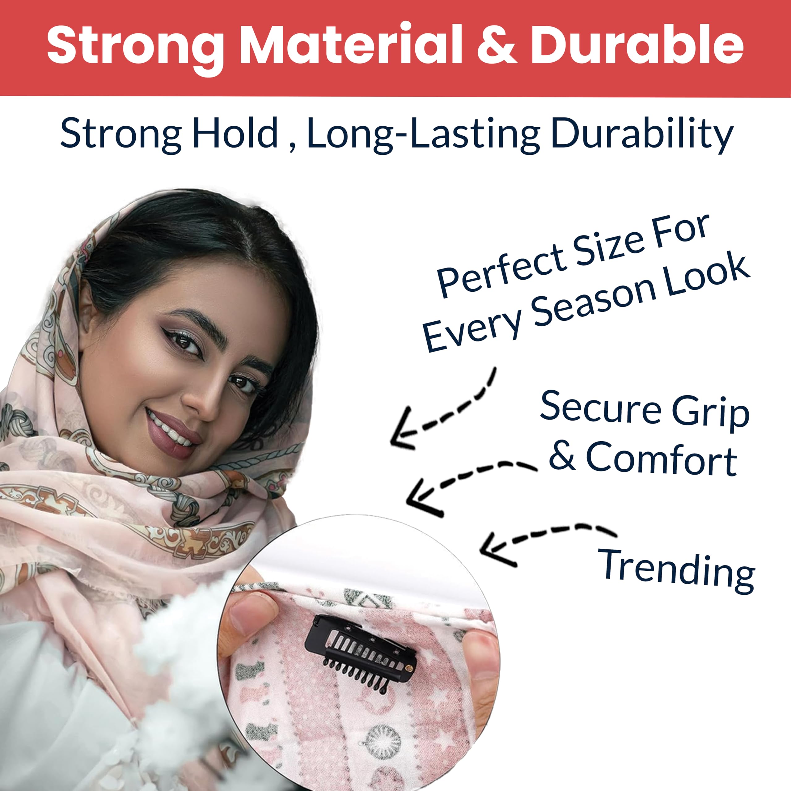 Temperia Black Dupatta Clips for Women - Image 3