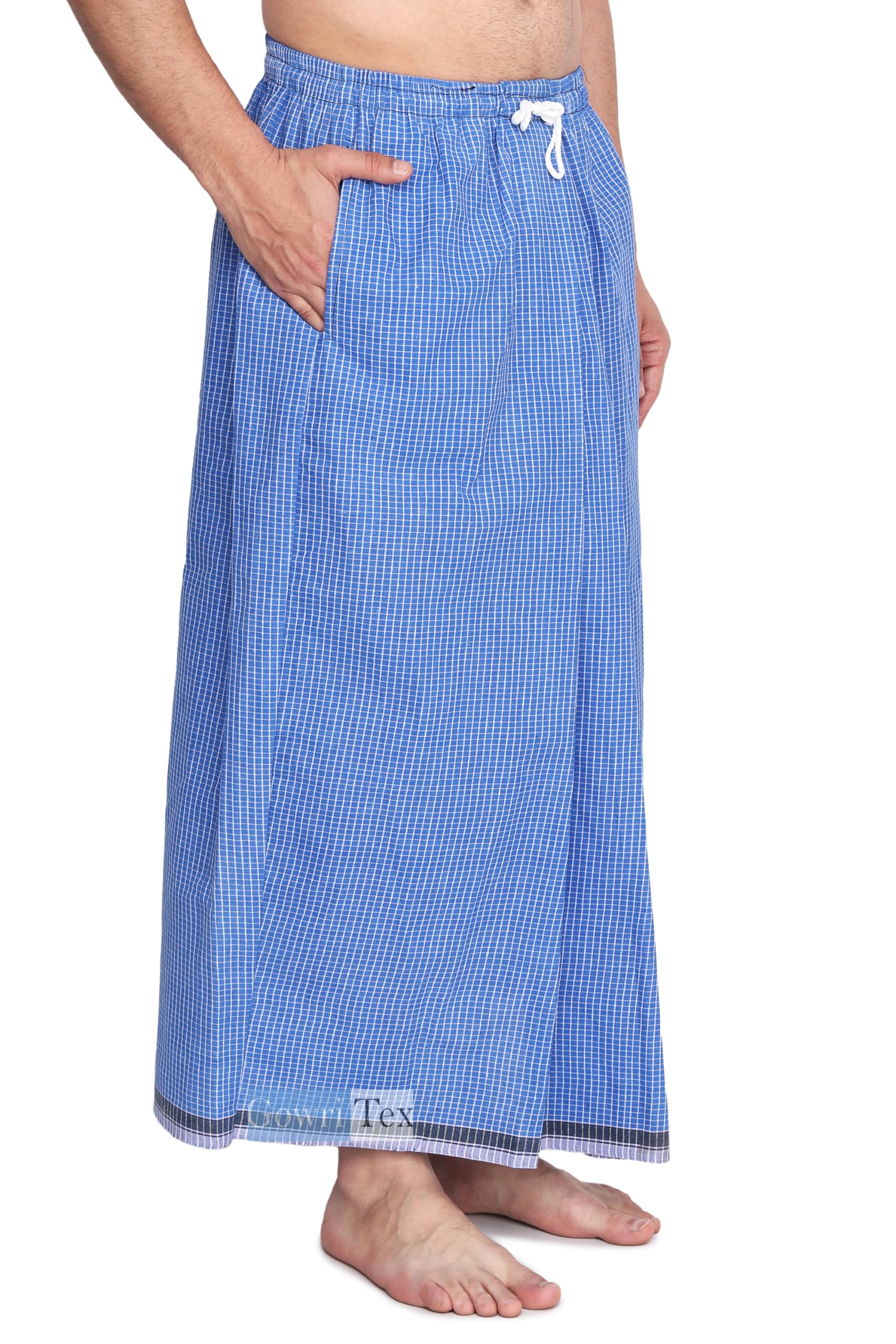 Gowri Tex Elastic Cotton Lungi for Men