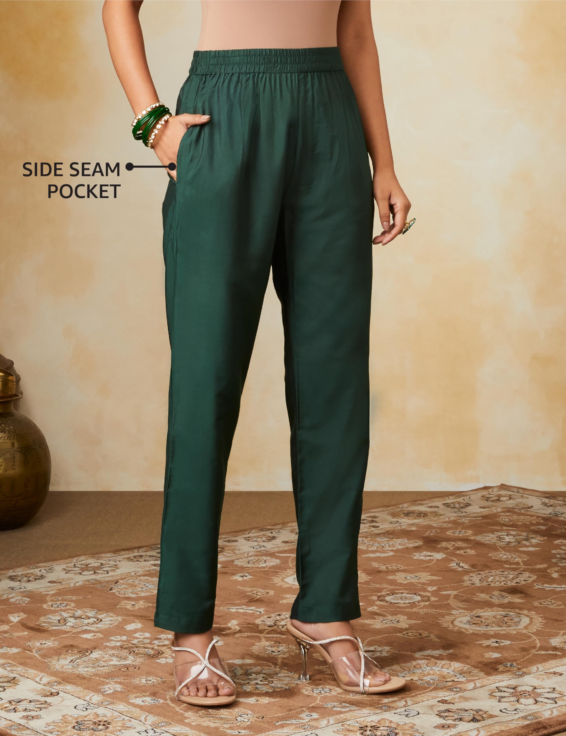 Myx Emerald Green Embroidered Kurta Pant Set for Women - Image 4