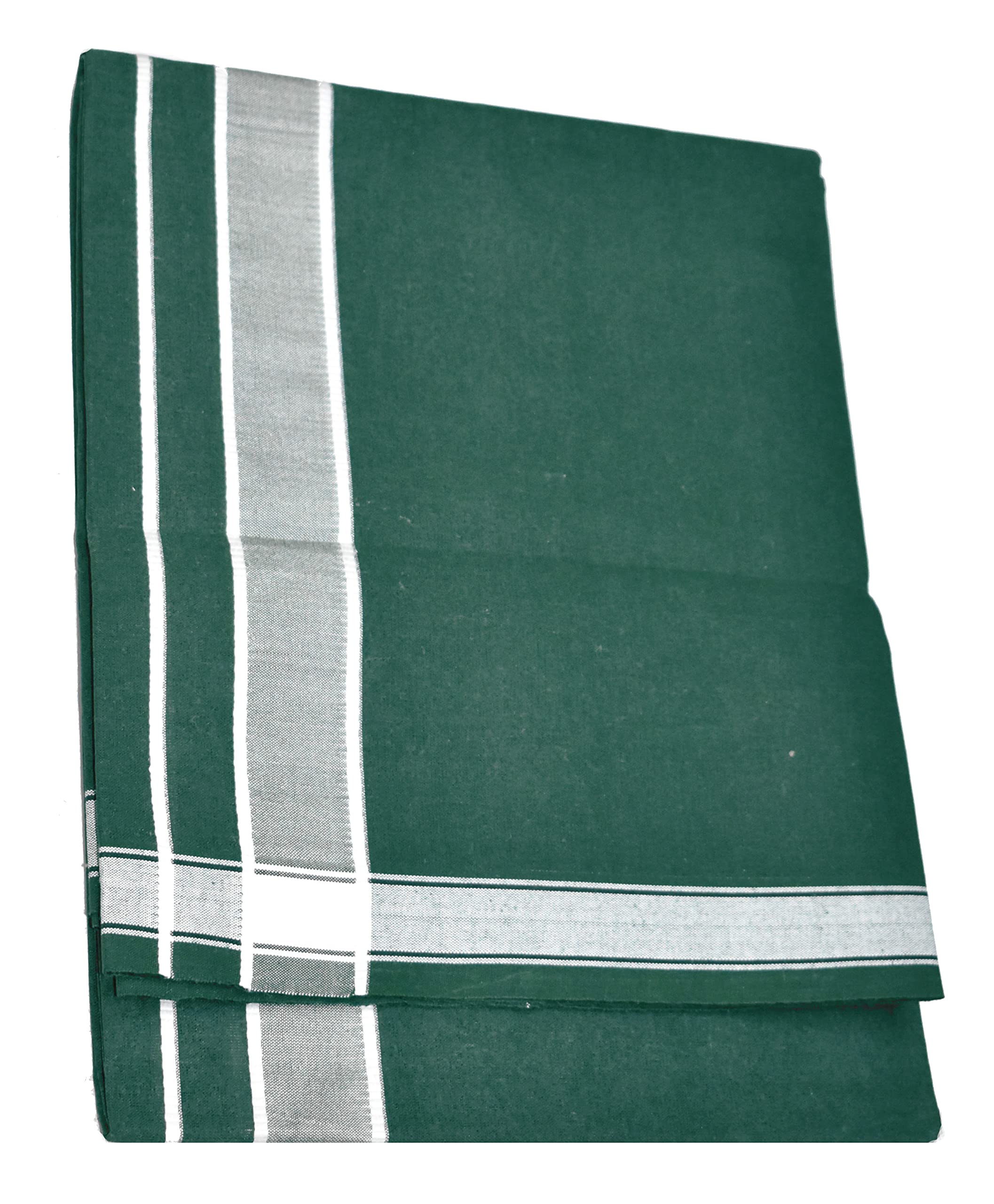 TUNI MANI Men's Cotton Dhoti - Dark Green & Grey - Image 2