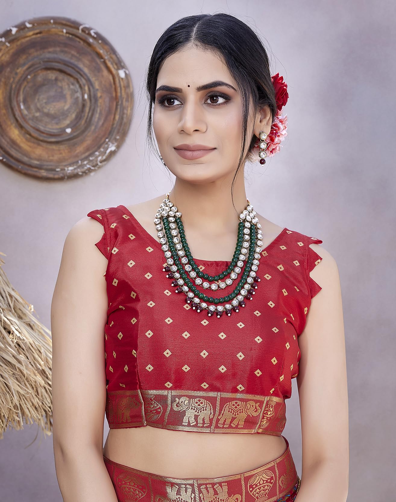 Yashika Silk Saree with Unstitched Blouse - Image 2