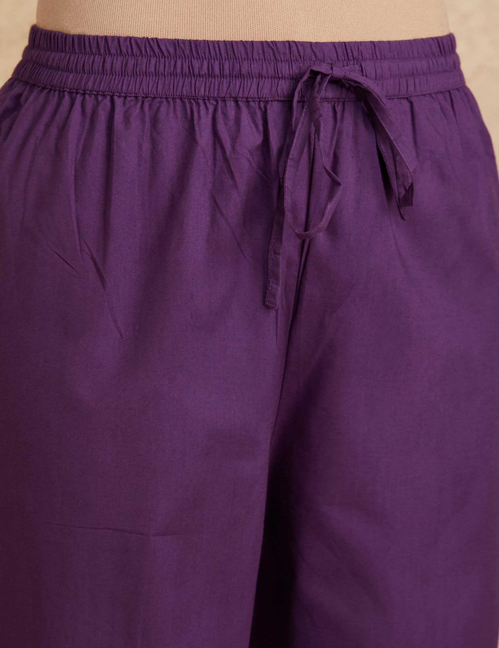 Myx Purple Cotton Palazzo for Women - Image 4