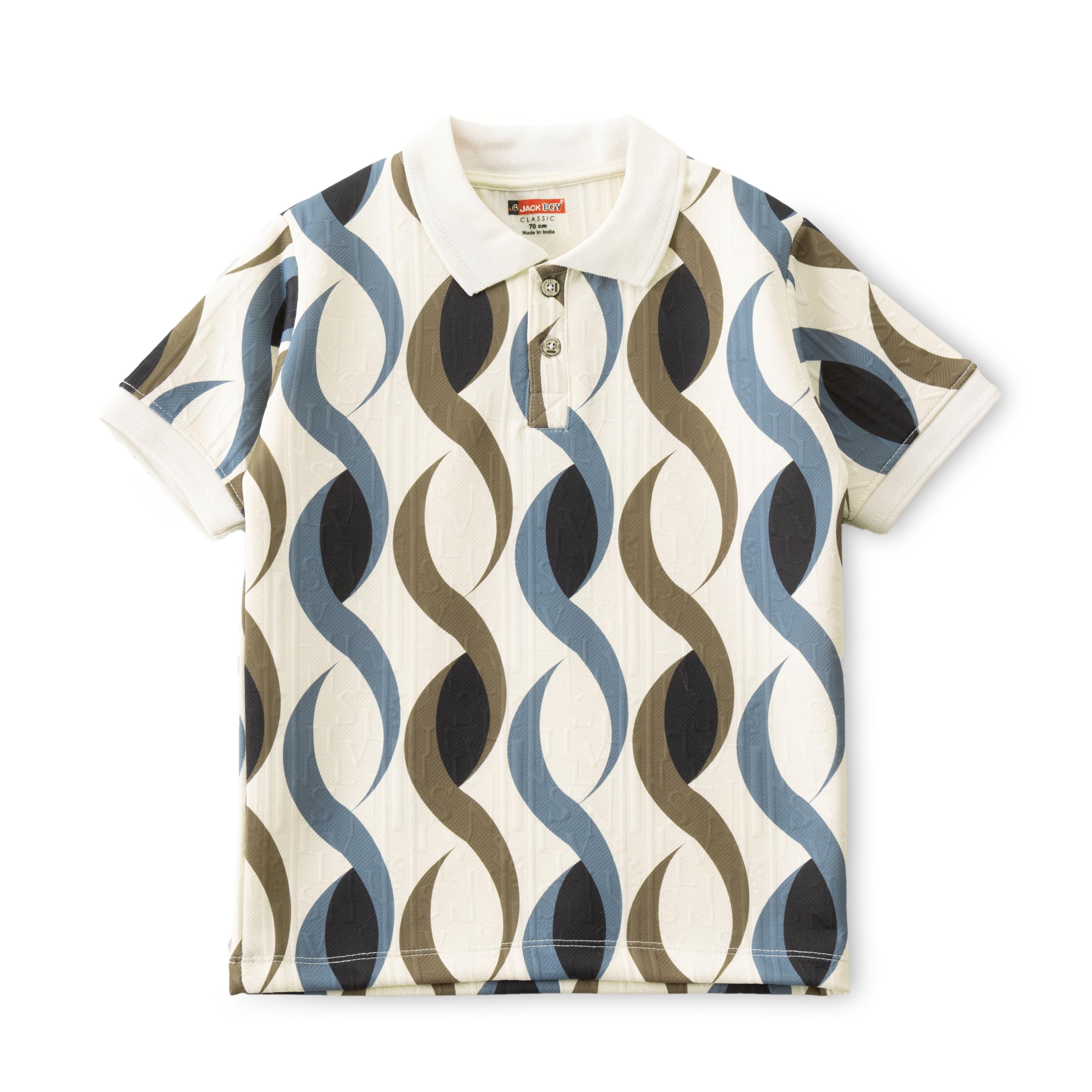 JB Boys Graphic Polo T-Shirt - Jacquard