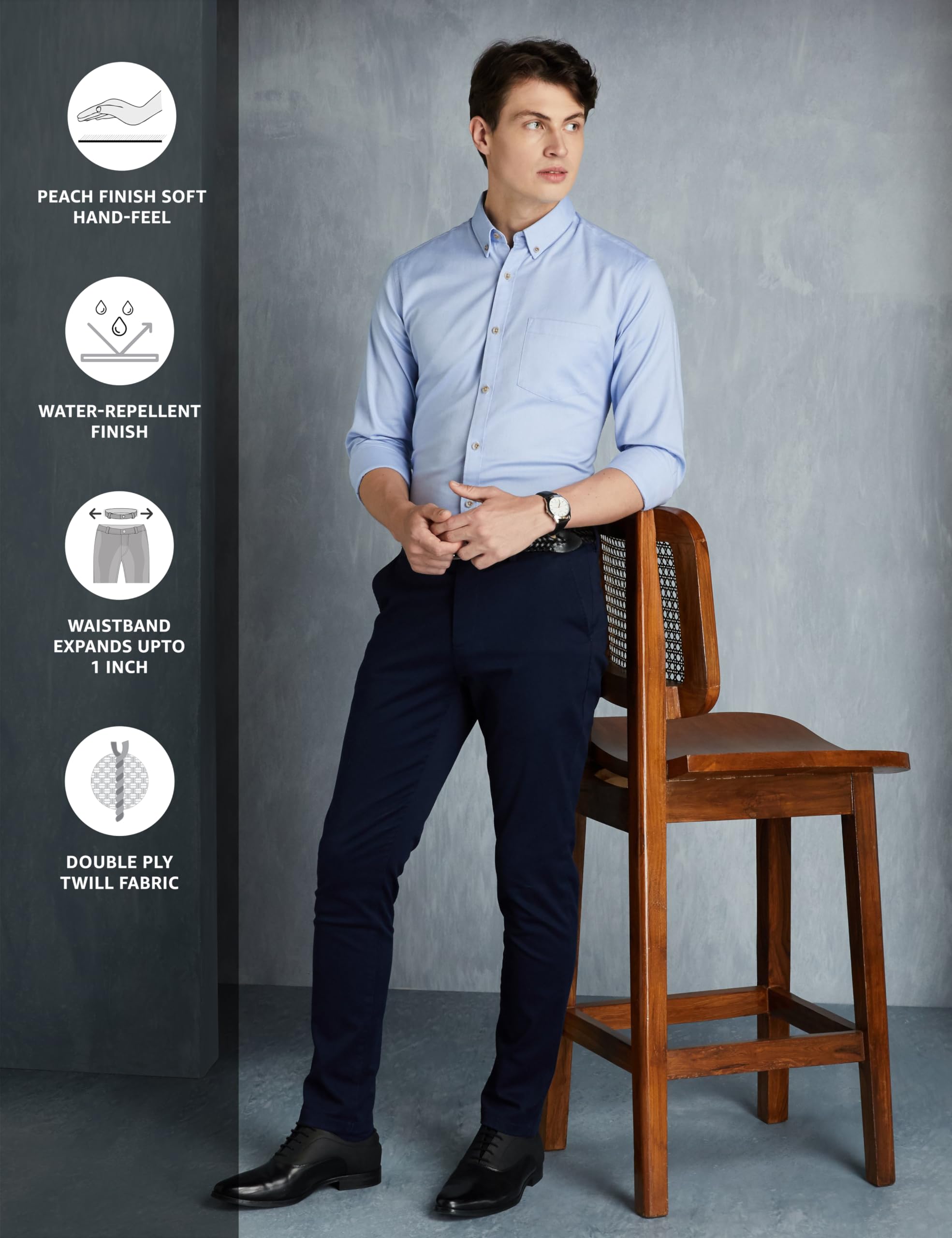 Symbol Men Flexi Waist Casual Pants - Image 3