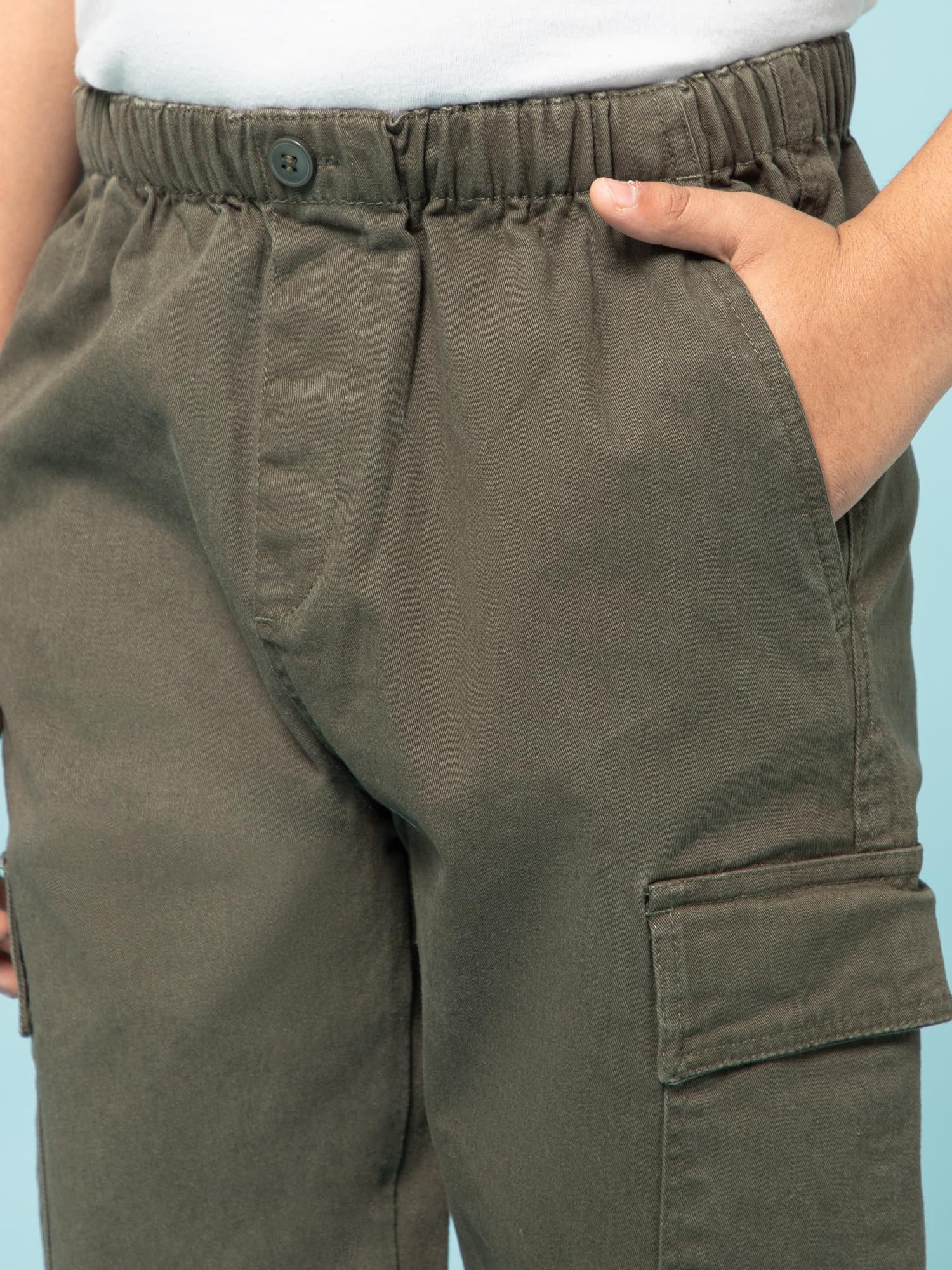 Alan Jones Kids Cargo Joggers - Olive - Image 5