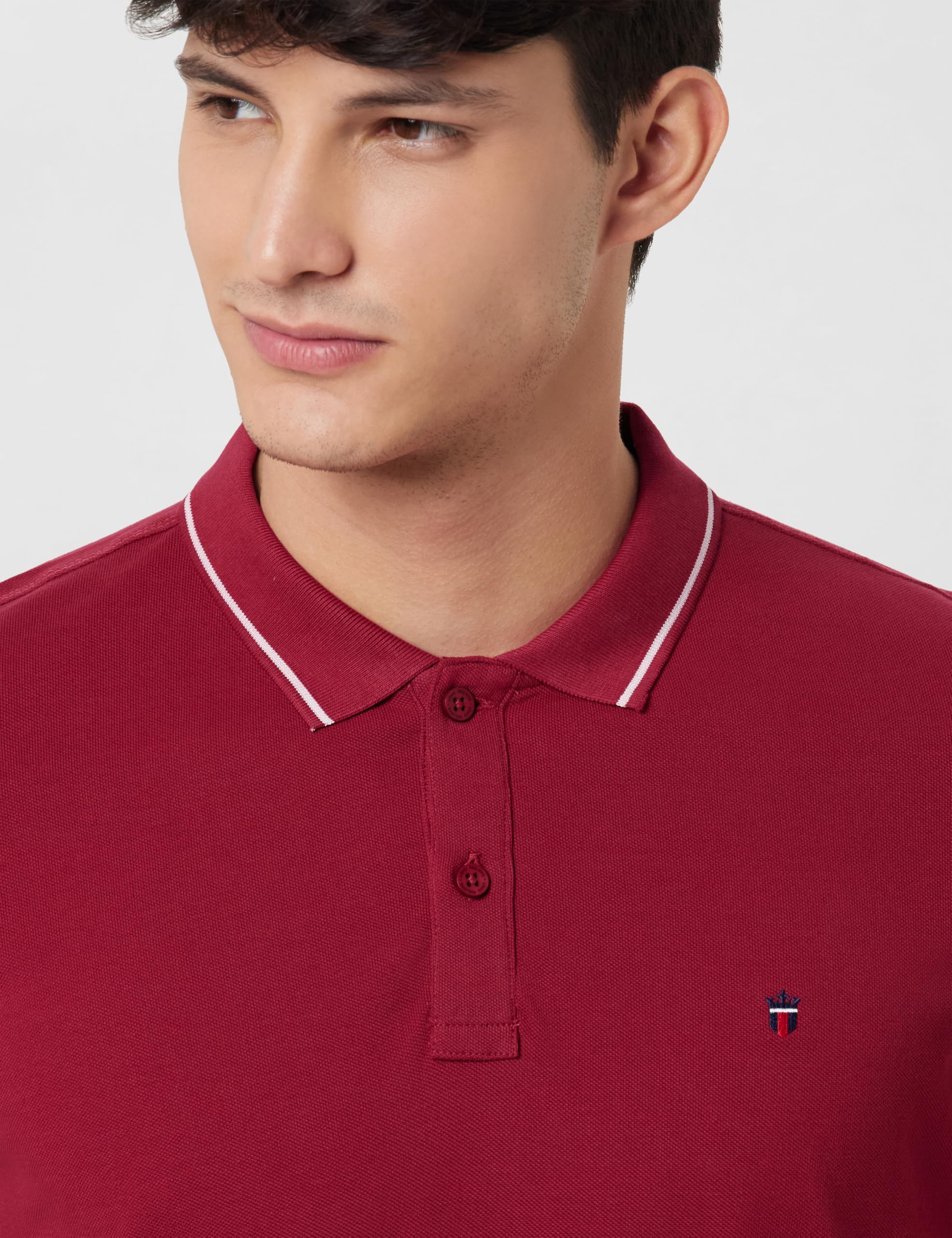 Louis Philippe Men's Red Polo Neck T-Shirt - Image 4