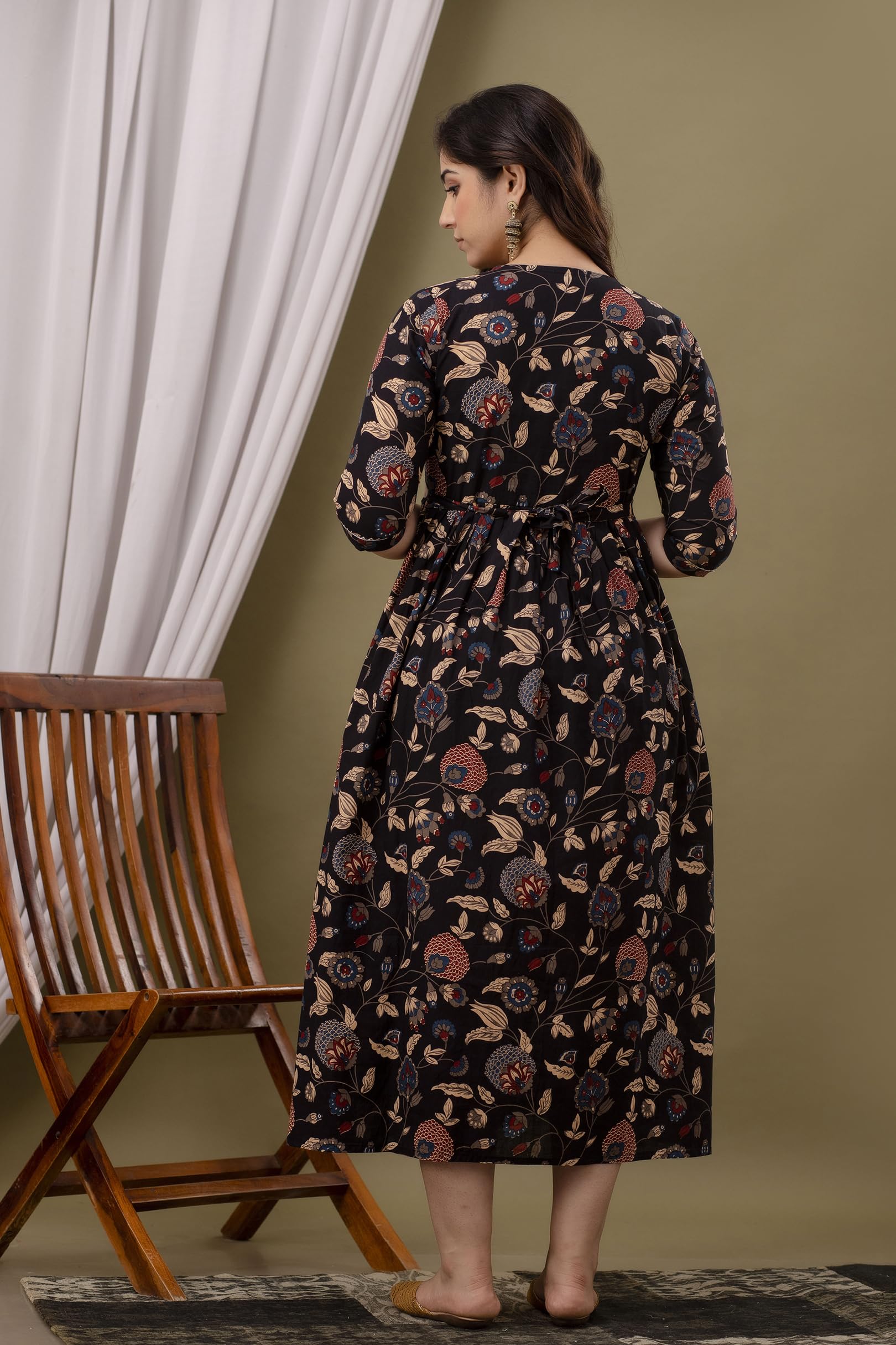 GarbGlide Women's Maternity Feeding Kurti - Floral - Image 4