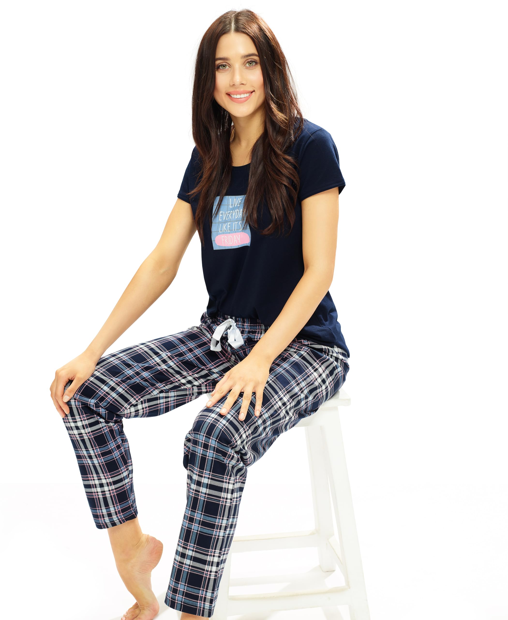 LOTIK Women Cotton Blue Chax Print Top & Western Pajama Set - Image 5