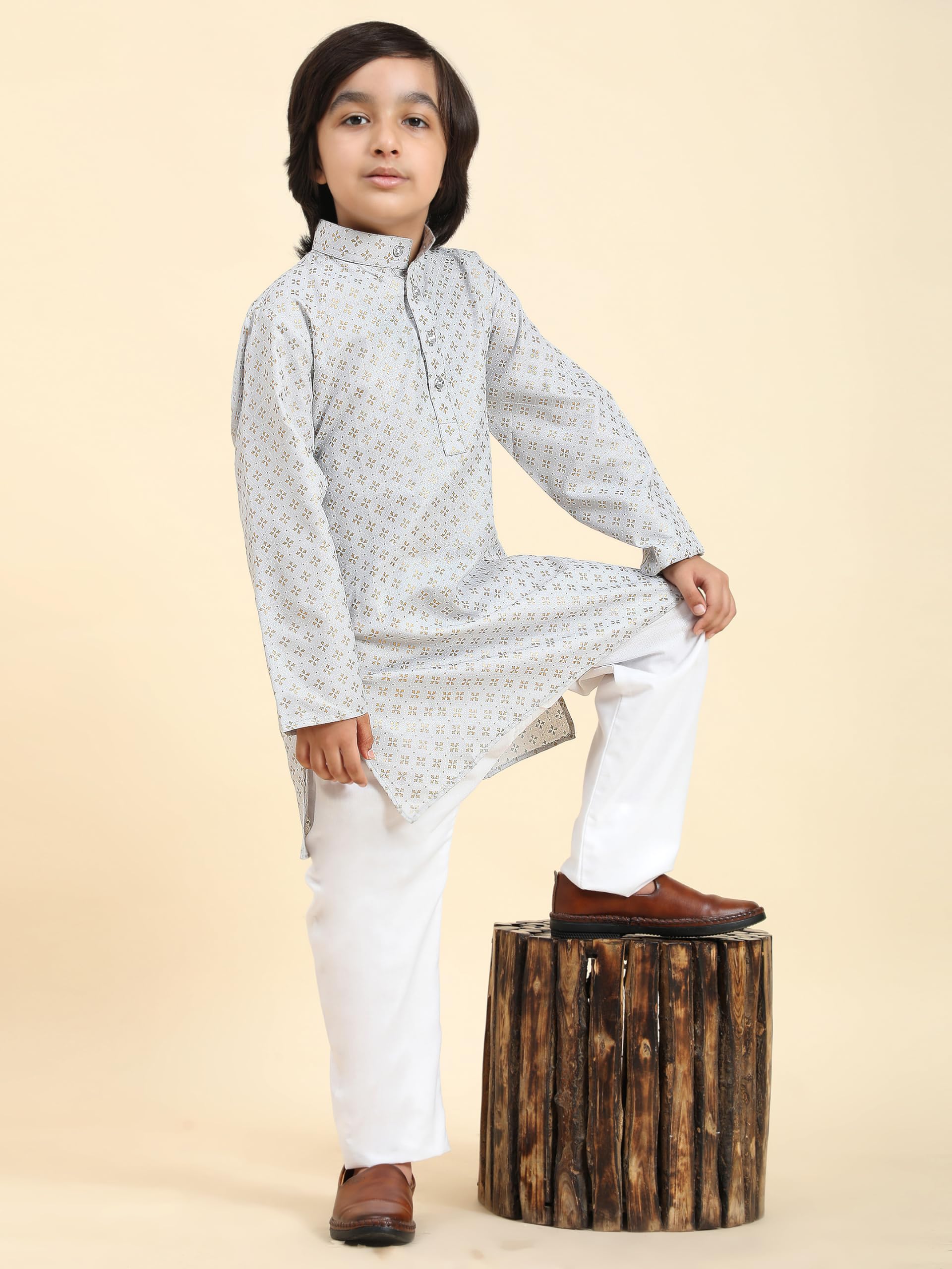 Pro-Ethic Boys Cotton Kurta Pajama - Grey - Image 2