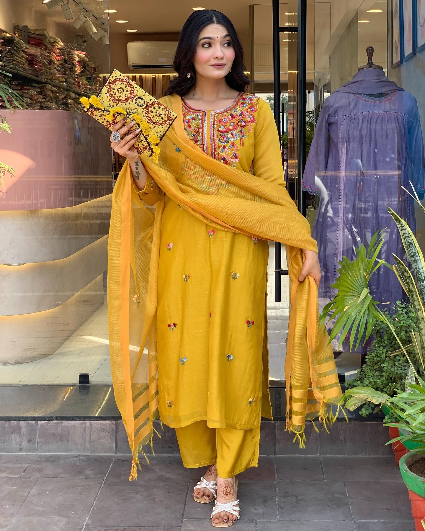 ANNI DESIGNER Women's Rayon Embroidered Kurta - Image 2