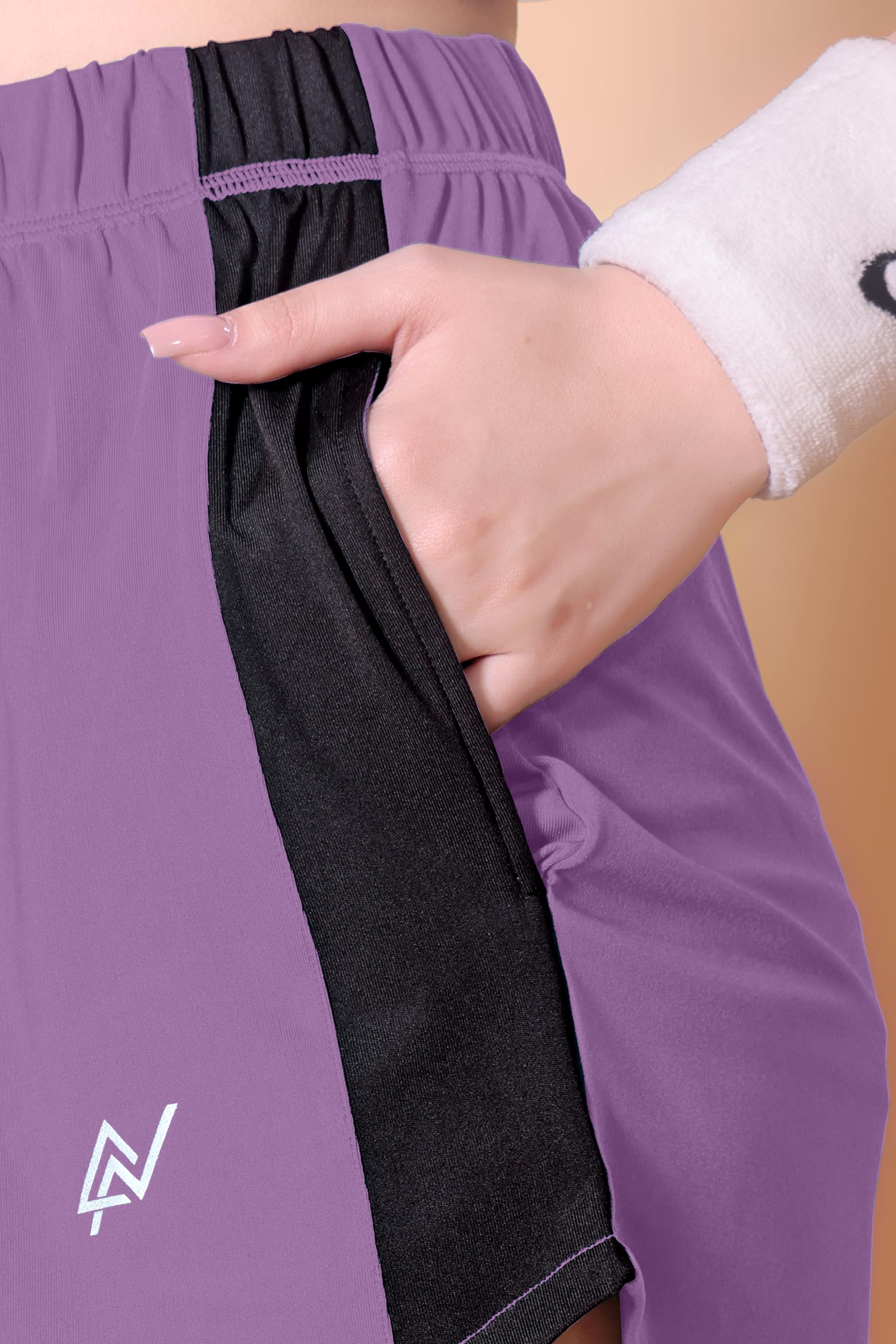Nexsus Women's Flex Shorts - Plum Purple & Black - Image 4