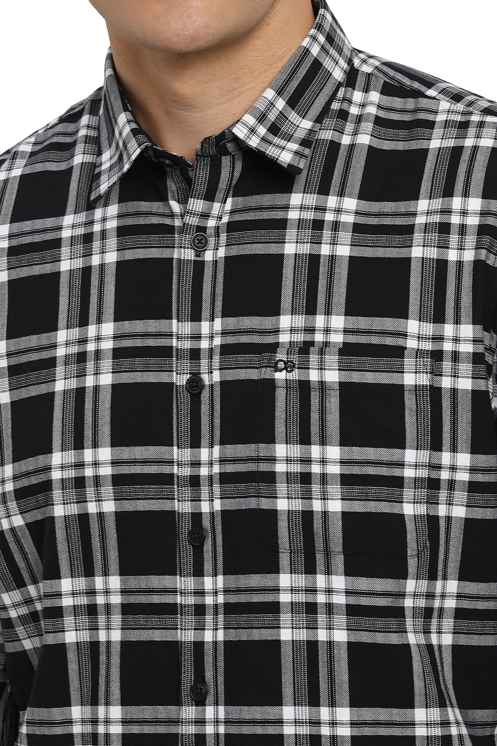 Peter England Men's Black Checkered Shirt - Image 4