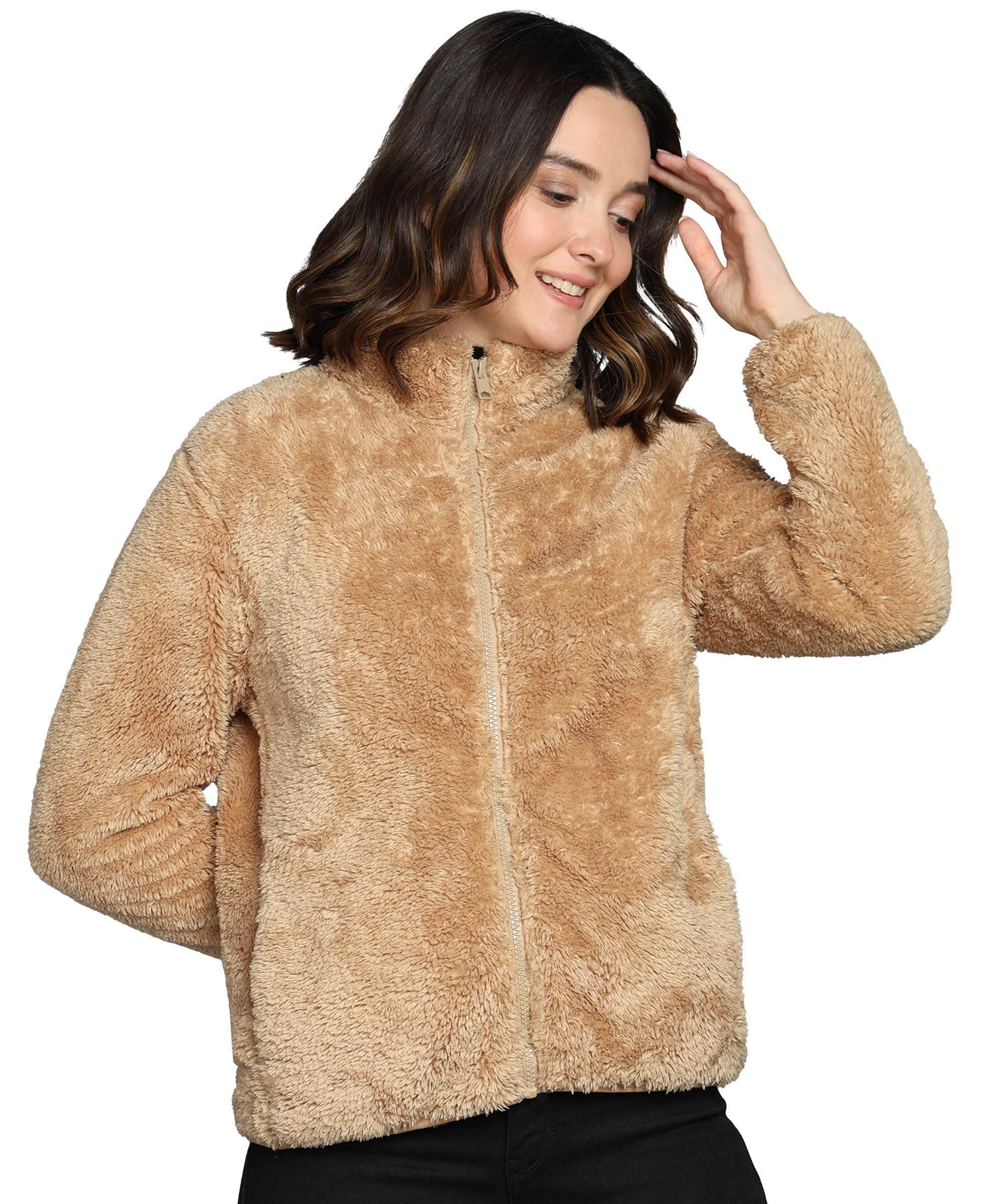 Alan Jones Women's Fluffy Yarn Fleece Jacket