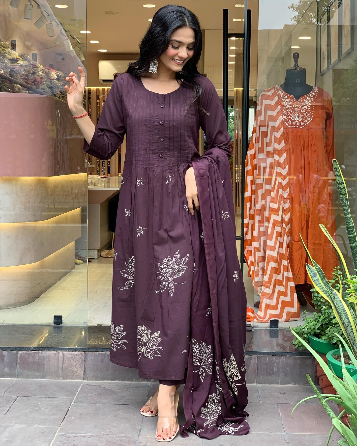 GoSriKi Anarkali Kurta Set with Pant & Dupatta - Image 2