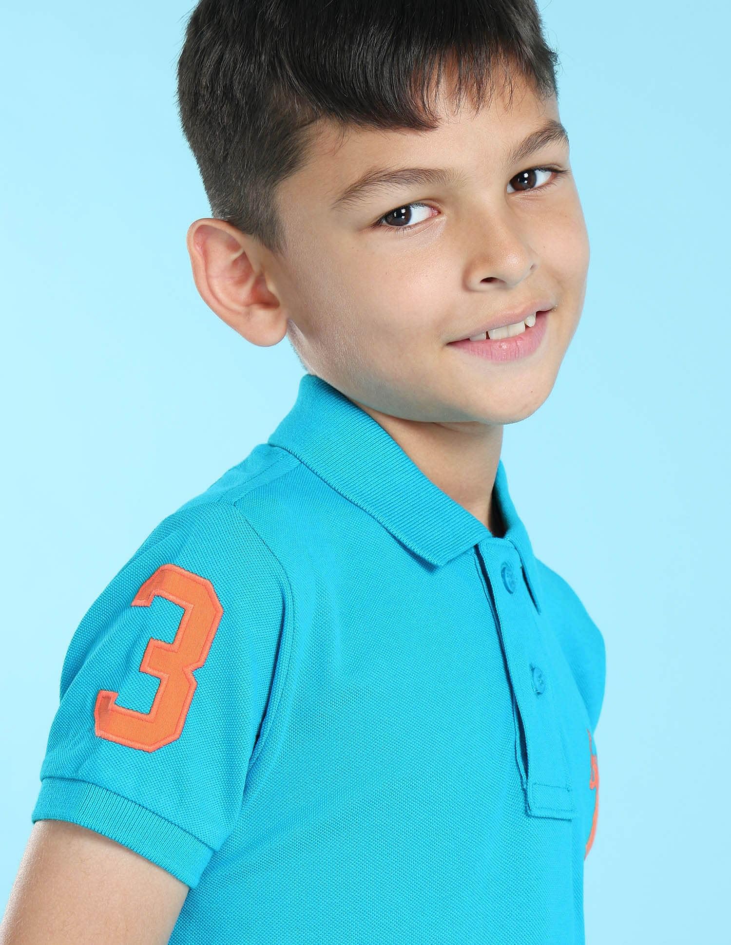 U. S. POLO ASSN. Boy's Solid Polo Shirt - Turquoise - Image 3