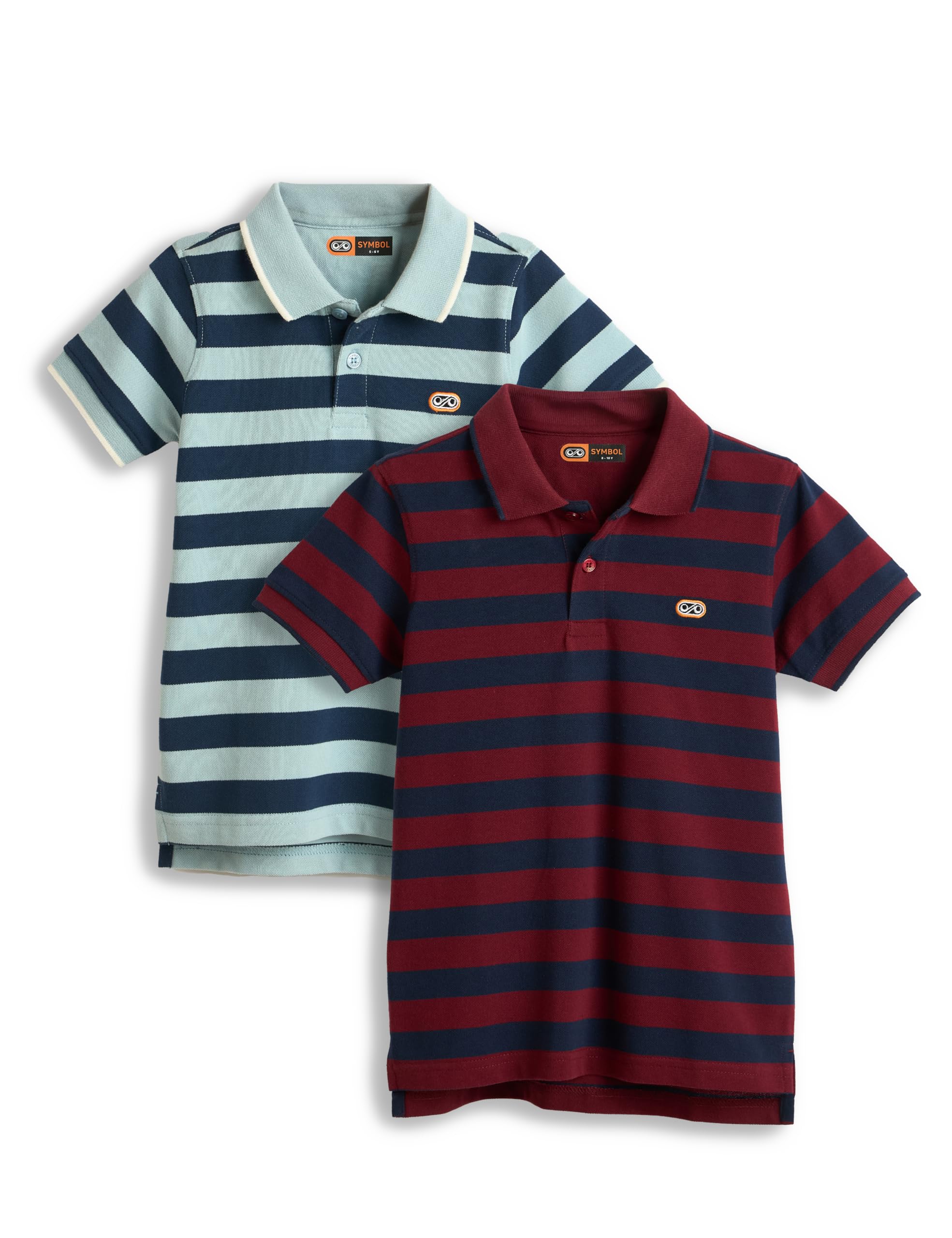 Amazon Brand Boy Striped Polo T-Shirt - Maro