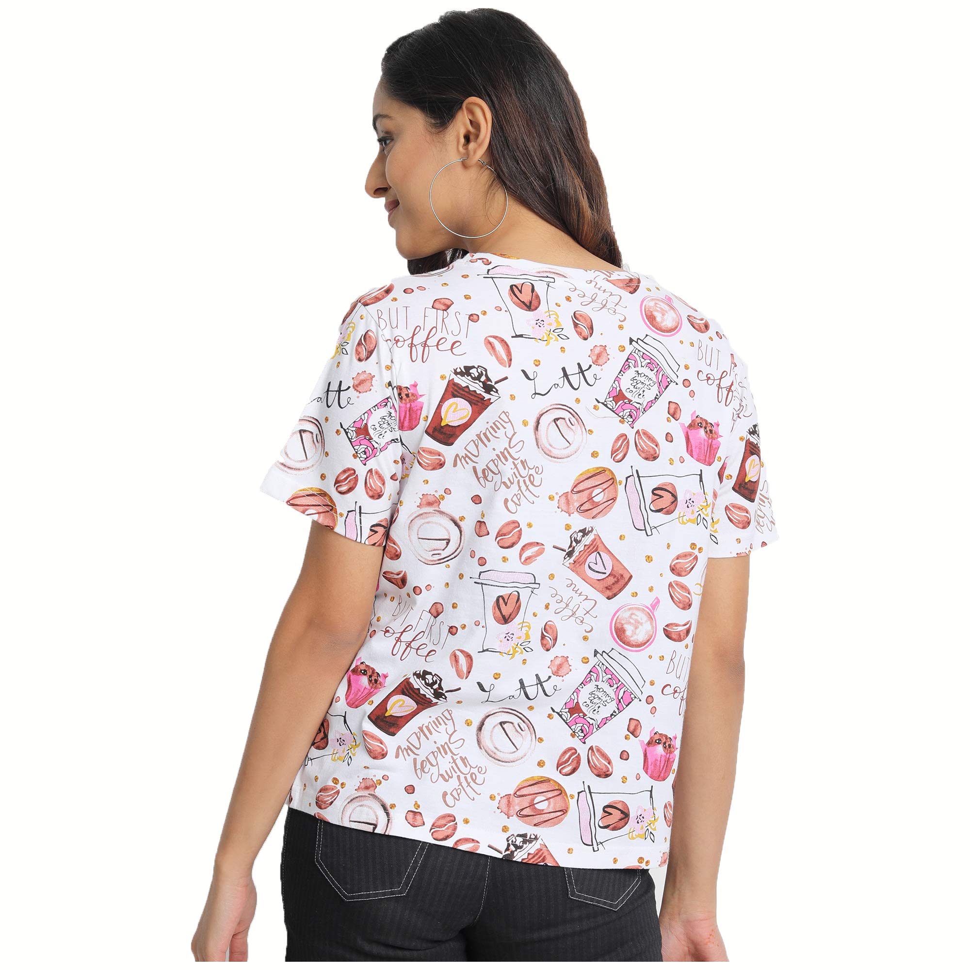 JUNEBERRY Women's Cotton Printed T-Shirt - Image 2