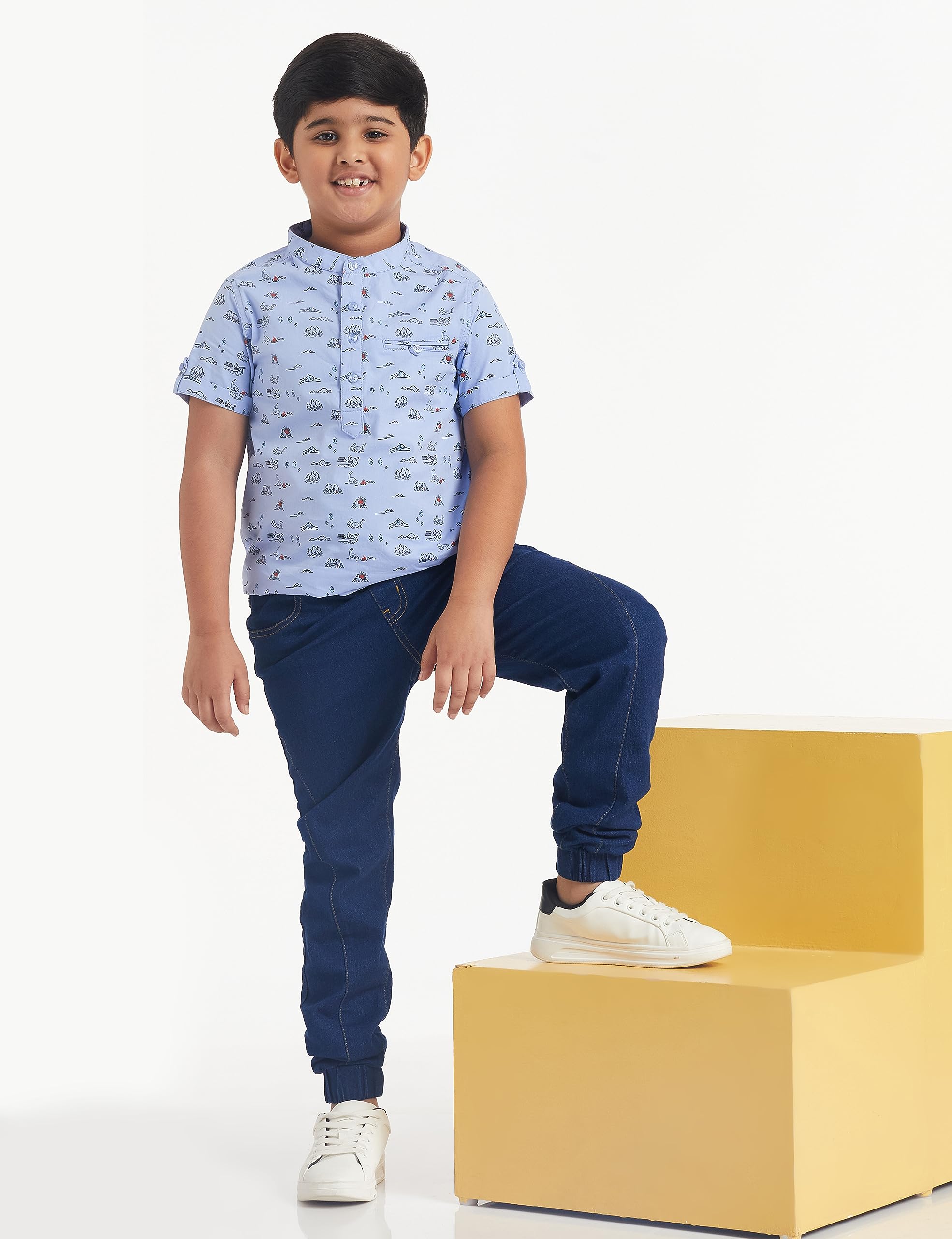 Jam & Honey Boy's Cotton Shirt - Blue - Image 4